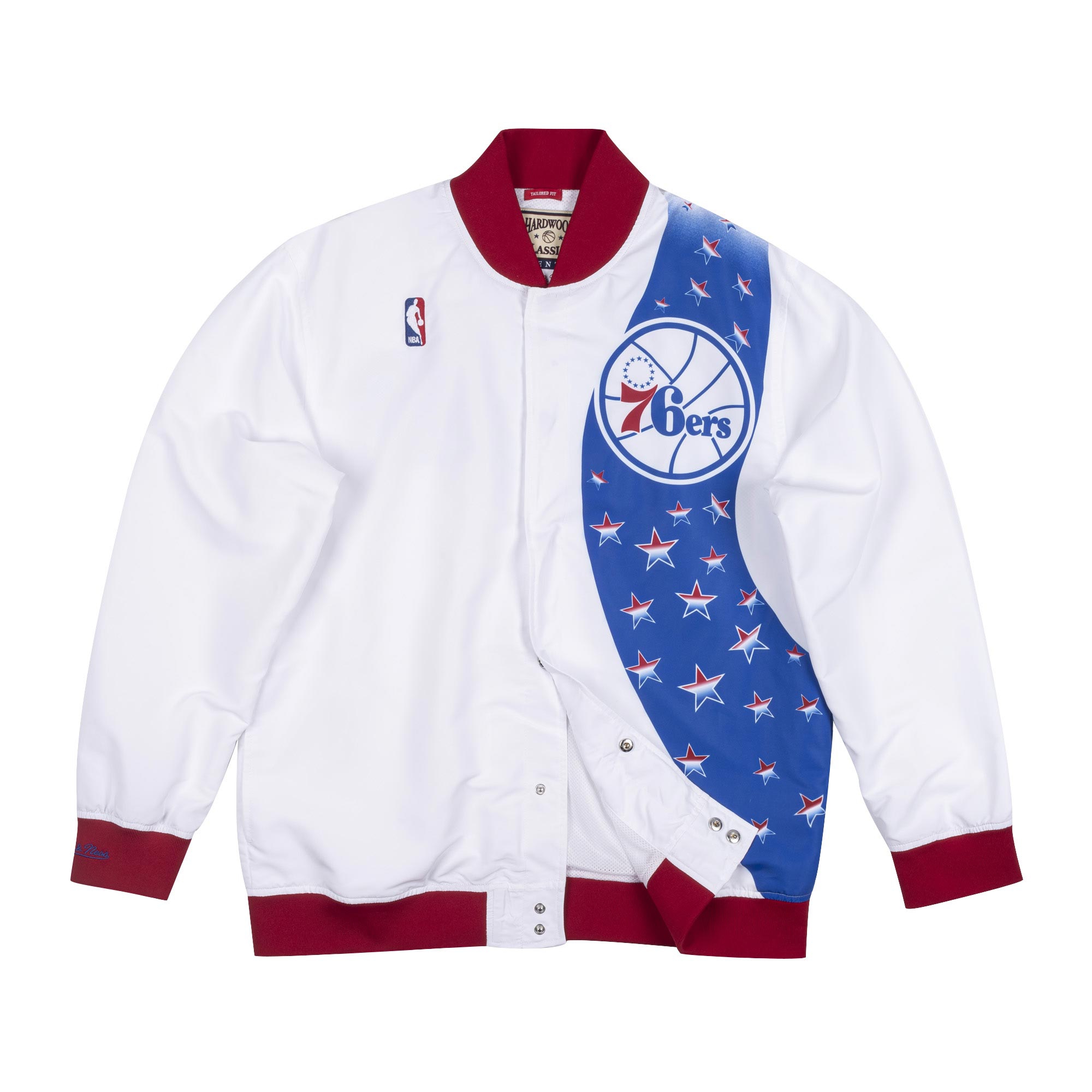 Philadelphia 76ers 1993-94 Authentic Warm Up NBA Jacke Weiß