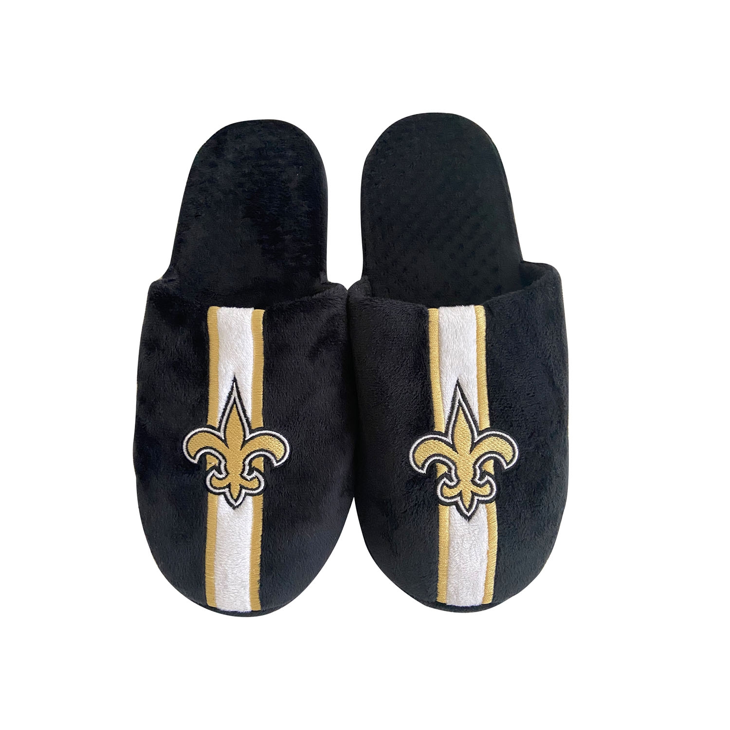 New Orleans Saints Team Stripe Slipper NFL Hausschuhe Schwarz