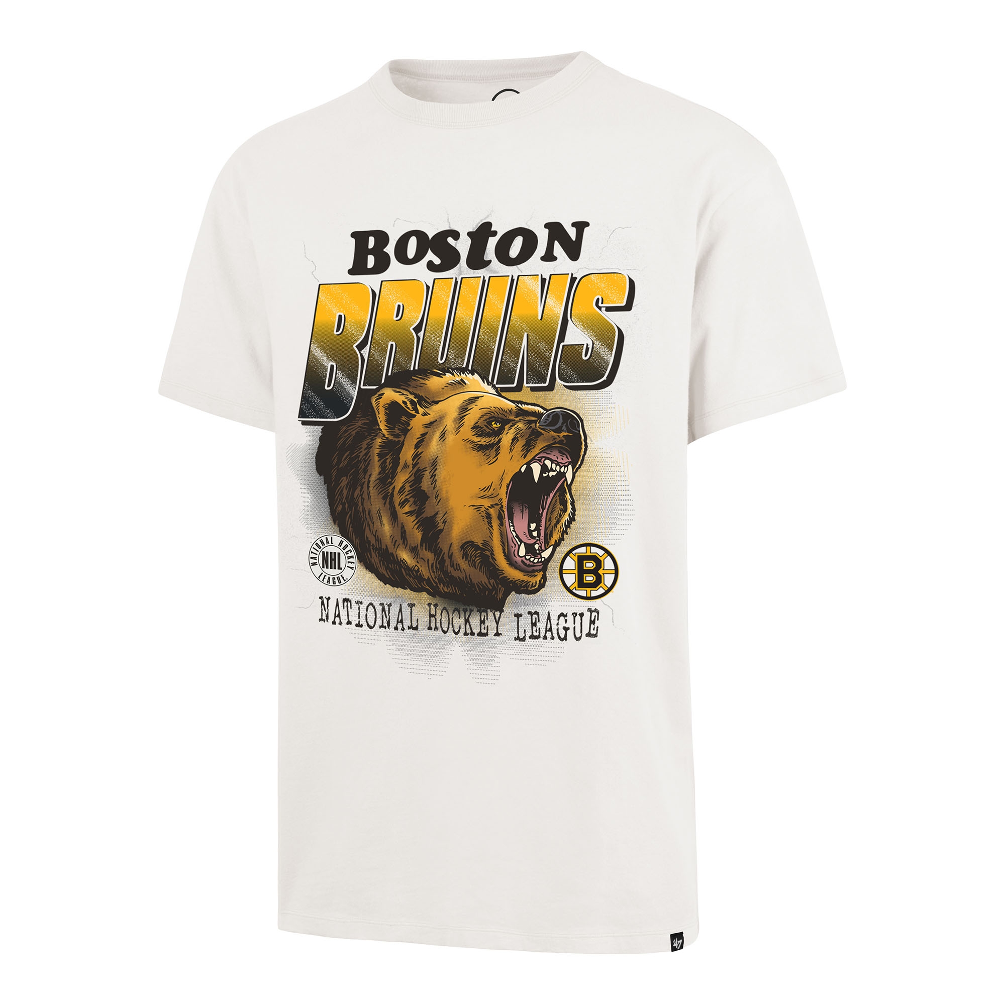 Boston Bruins Vintage Logo '47 Drop Shoulder NHL T-Shirt Sandstone