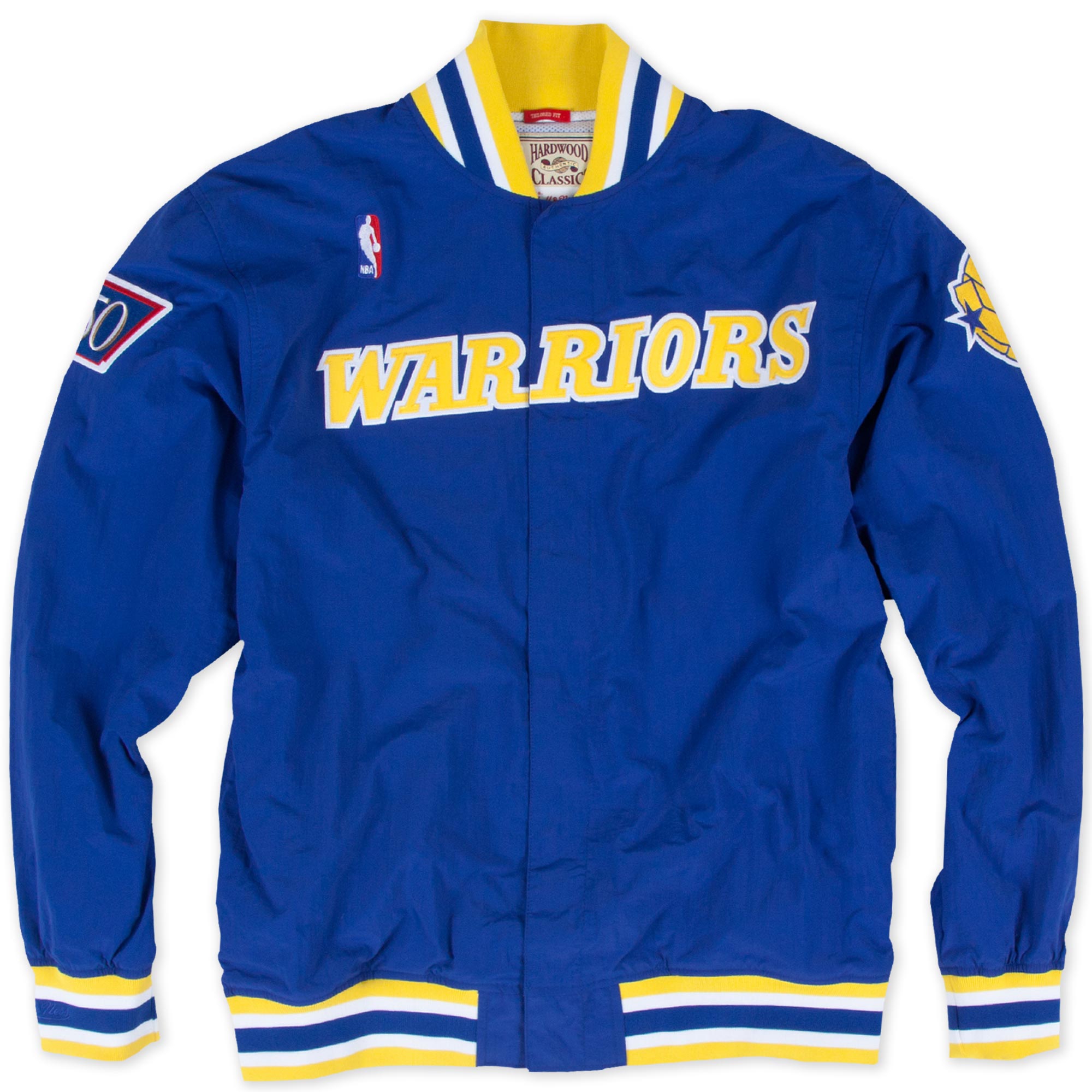 Golden State Warriors 1996-97 Authentic Warm Up NBA Jacket Blue