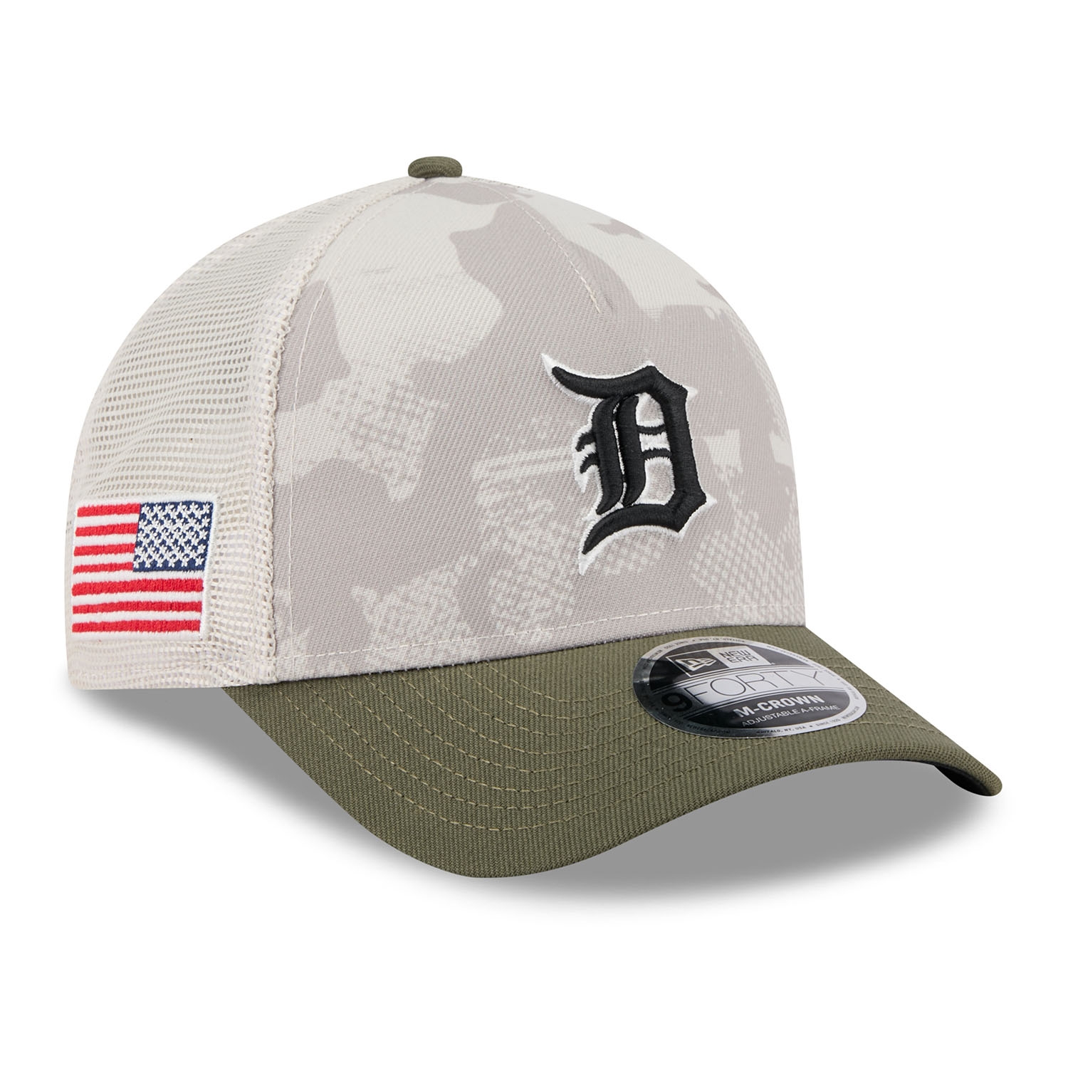 Detroit Tigers 2025 MLB Armed Forces 9FORTY M-Crown A-Frame Snapback Cap