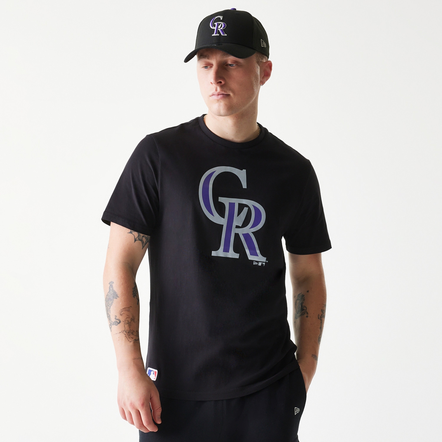 Colorado Rockies Team Logo New Era MLB T-Shirt Schwarz