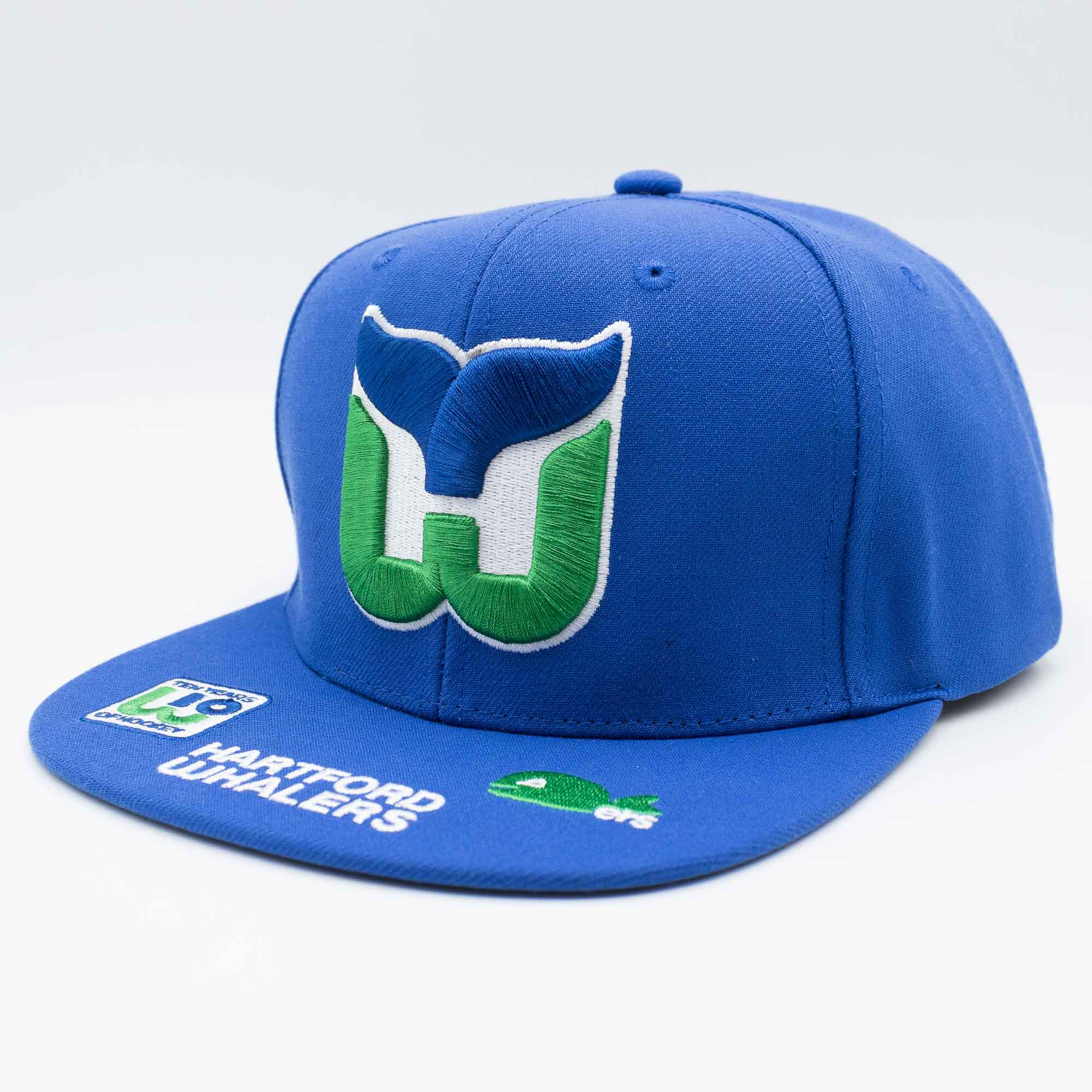 Hartford Whalers Hat Trick Mitchell & Ness Snapback NHL Cap Blue