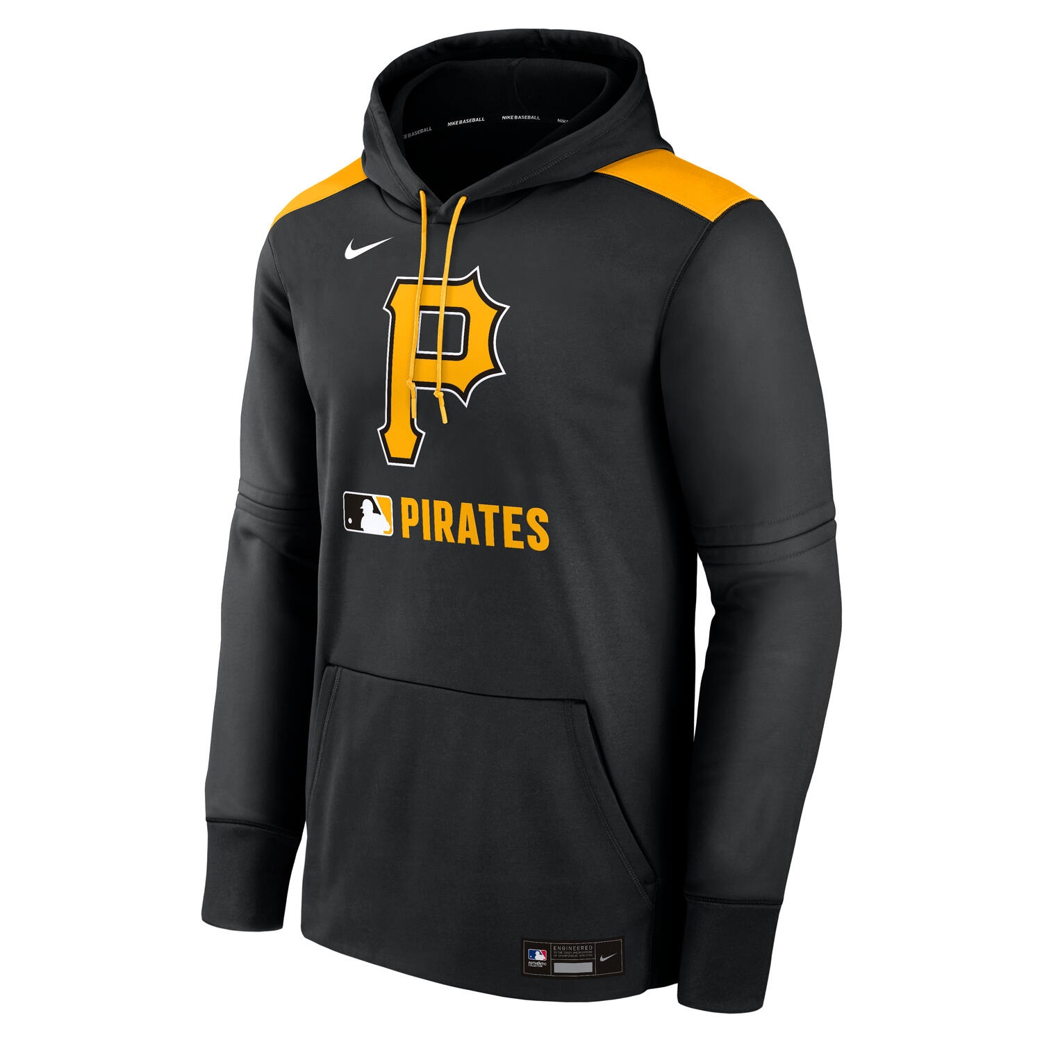 Pittsburgh Pirates 2025 MLB Authentic Performance Therma Hoodie Schwarz