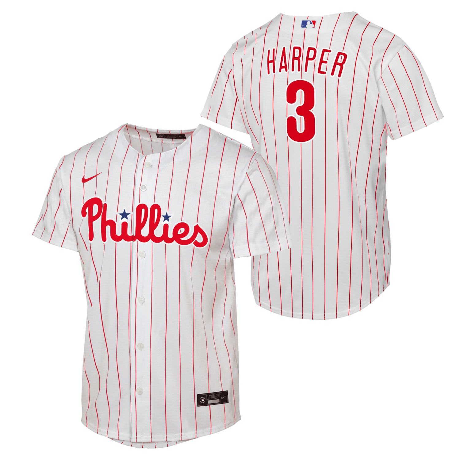 Bryce Harper #3 Philadelphia Phillies Nike Replica MLB Trikot Pinstripe (YOUTH)