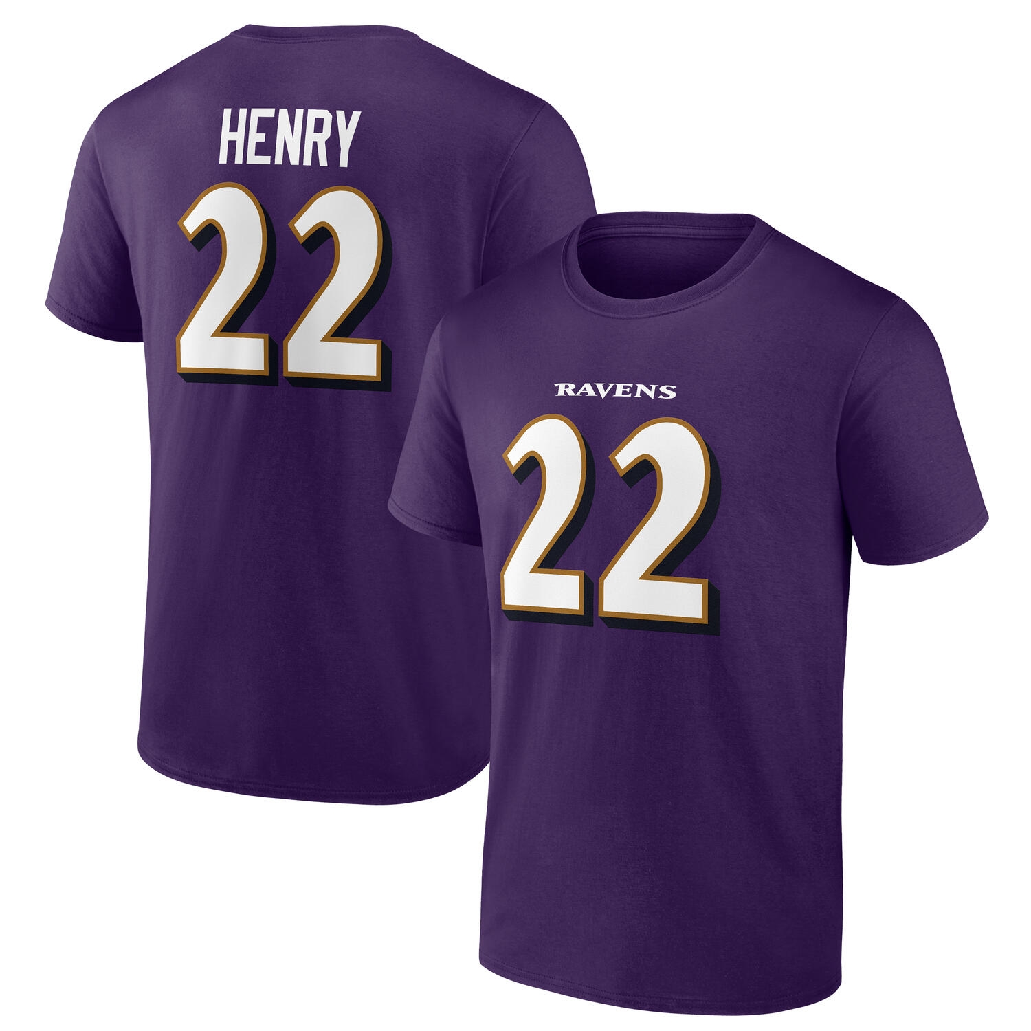 Derrick Henry #22 Baltimore Ravens Player NFL T-Shirt Lila