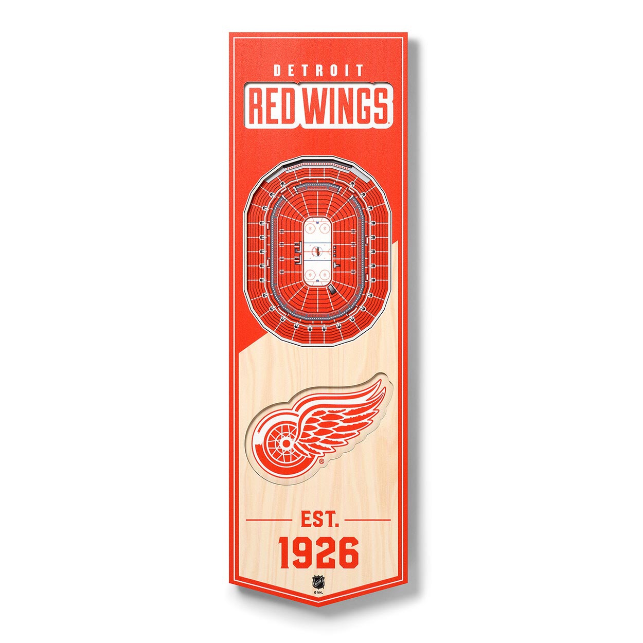 Detroit Red Wings 3D Stadium NHL Banner
