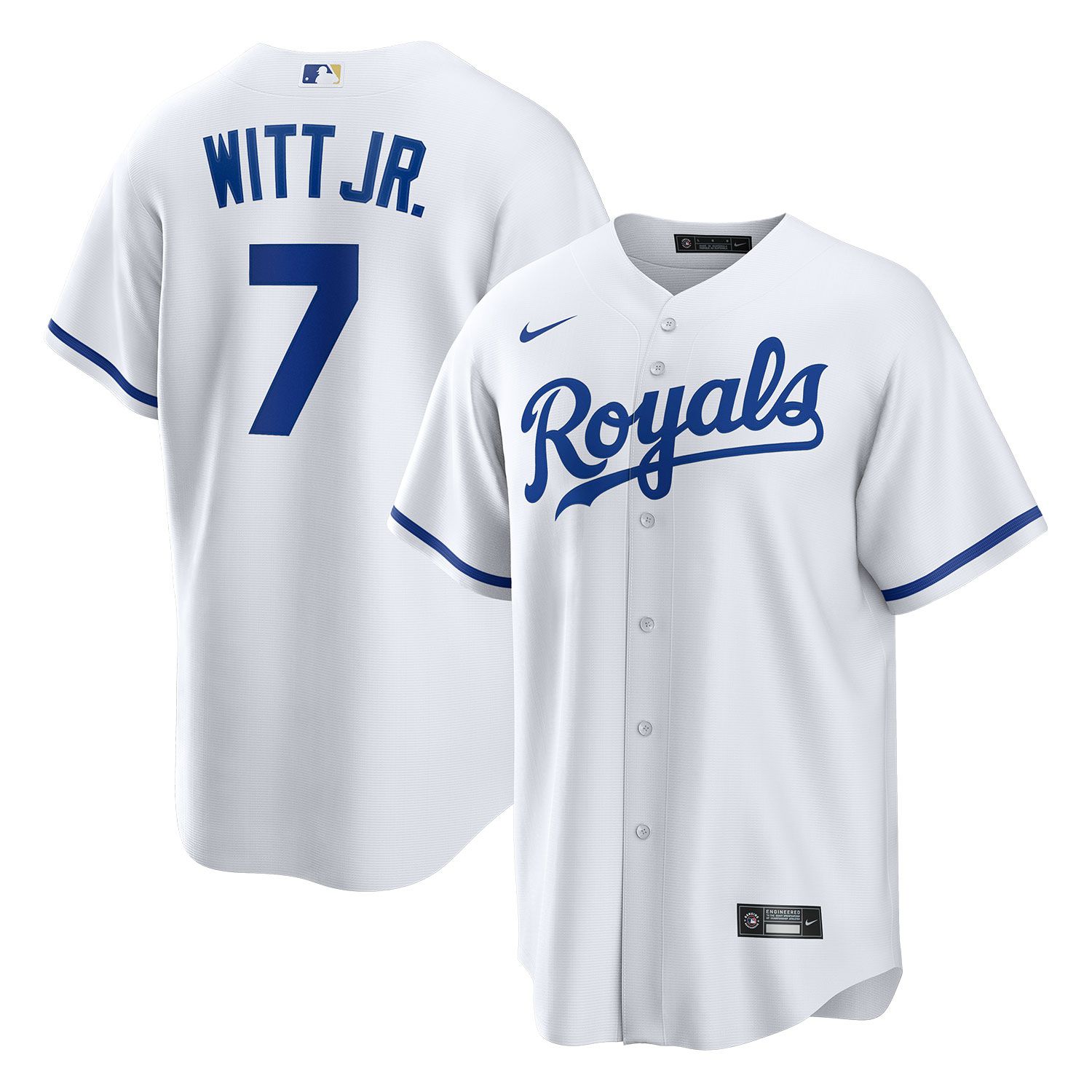 Bobby Witt Jr. #7 Kansas City Royals Nike MLB Trikot Weiß