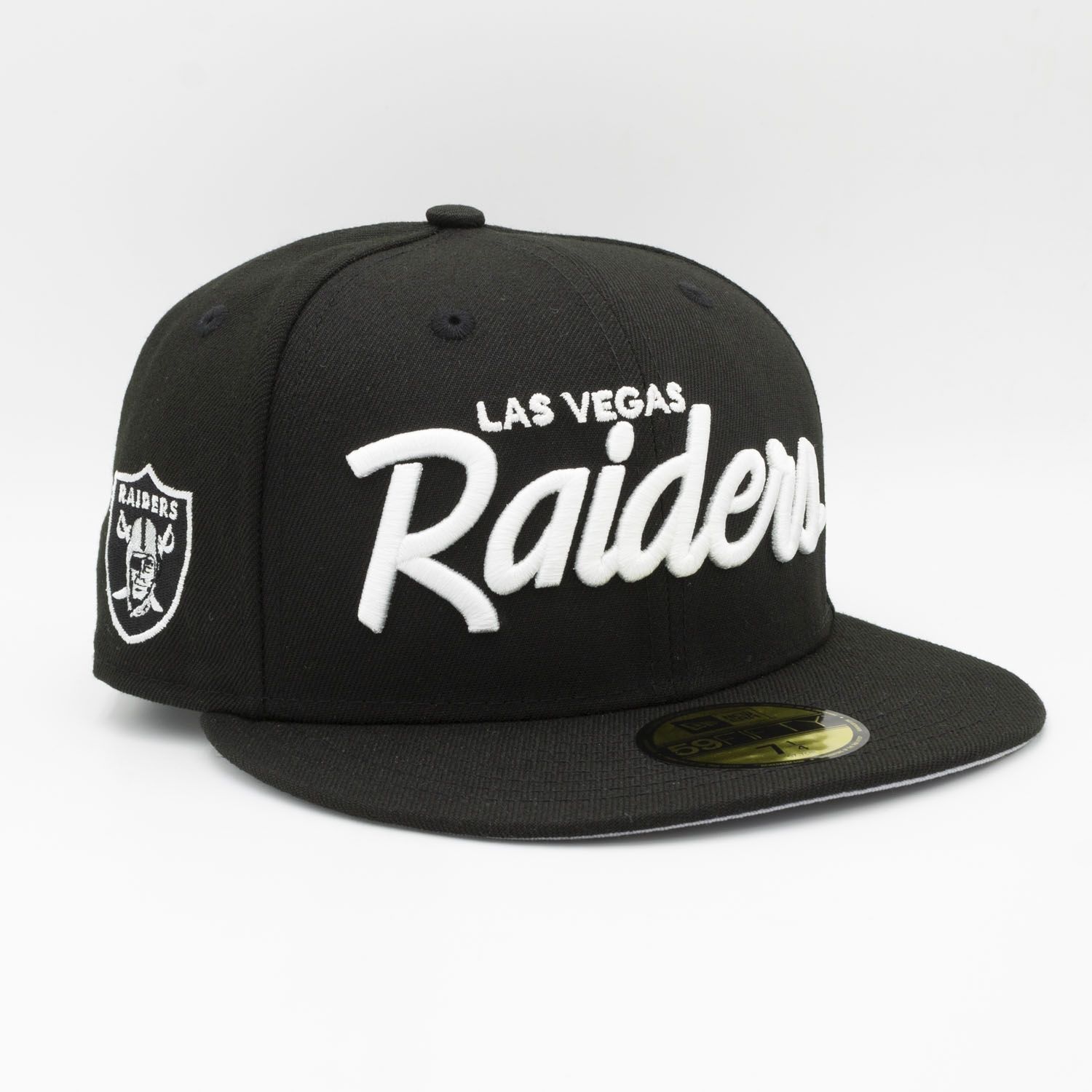 Las Vegas Raiders Script New Era 59FIFTY Fitted NFL Cap Schwarz