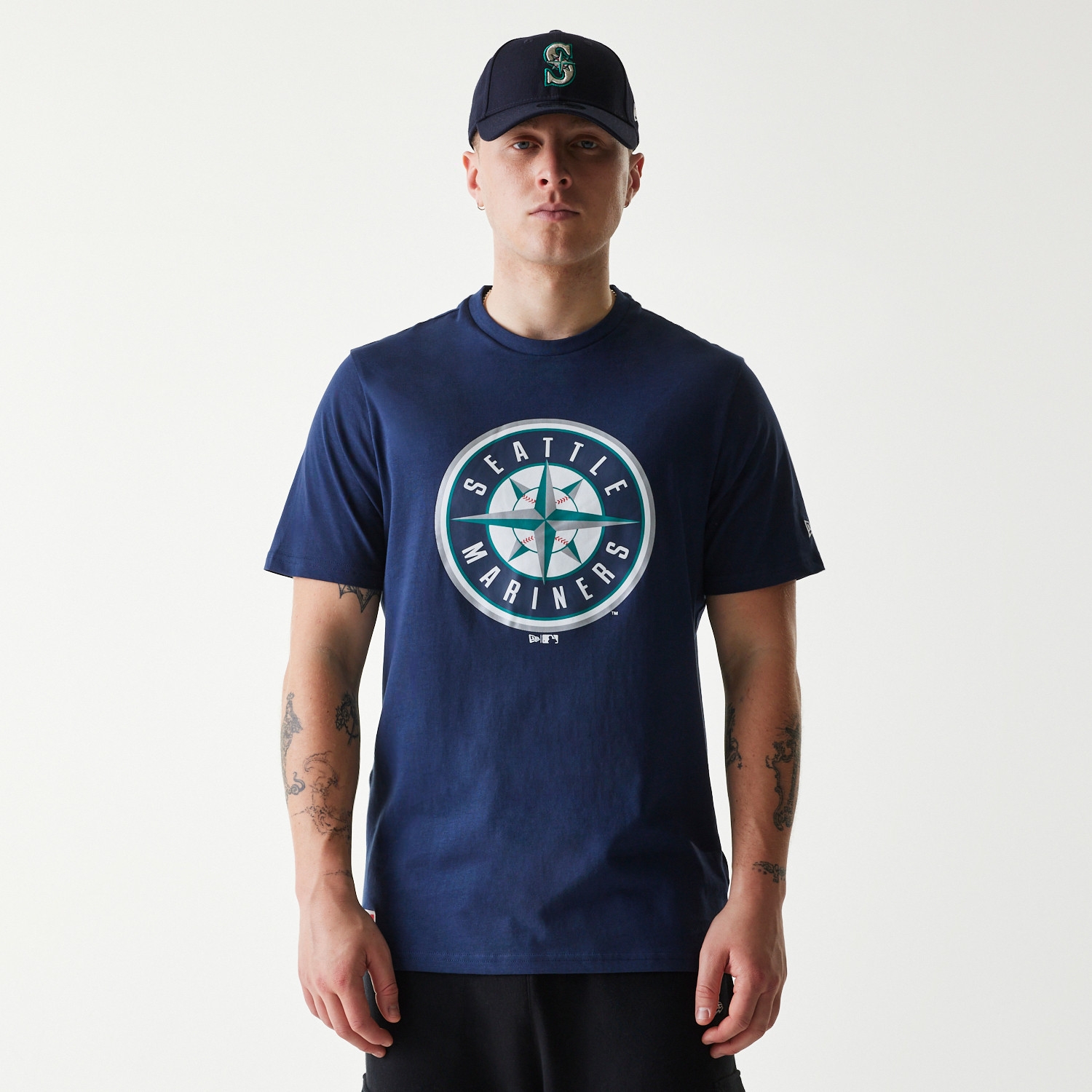 Seattle Mariners Team Logo New Era MLB T-Shirt Navy