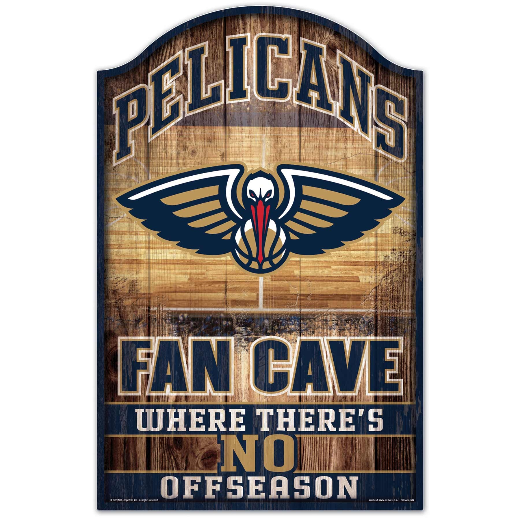 New Orleans Pelicans WinCraft NBA Fan Cave Holzschild