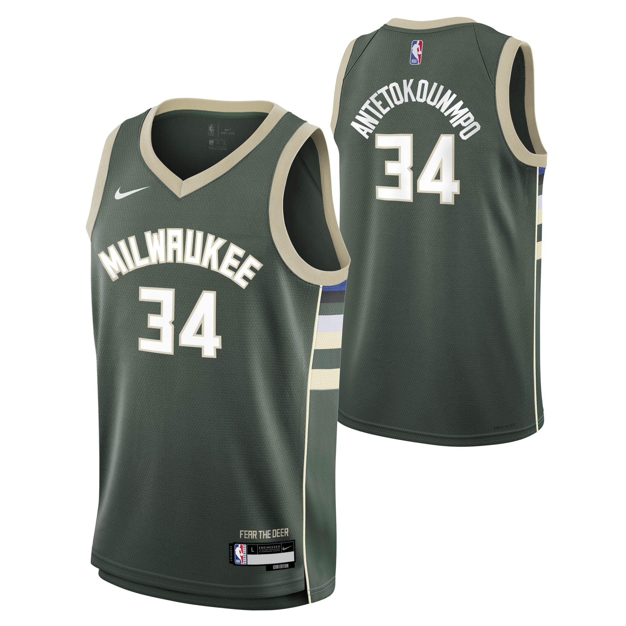 Giannis Antetokounmpo #34 Milwaukee Bucks Nike Swingman NBA Trikot Grün (YOUTH)