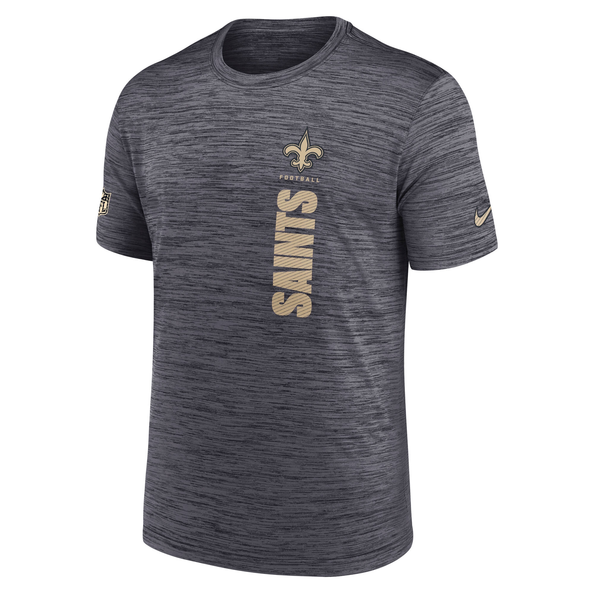 New Orleans Saints 2024 NFL Sideline Nike Velocity Performance T-Shirt Grau