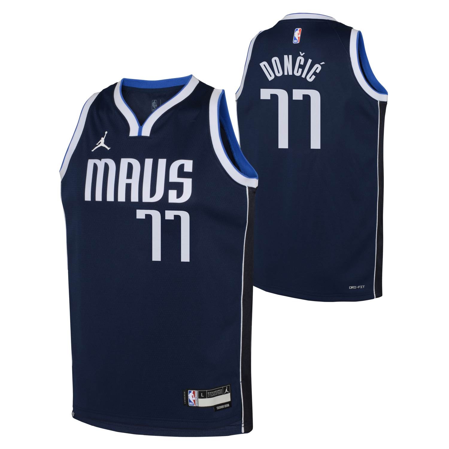 Luka Doncic #77 Dallas Mavericks Jordan Swingman NBA Trikot Navy (YOUTH)