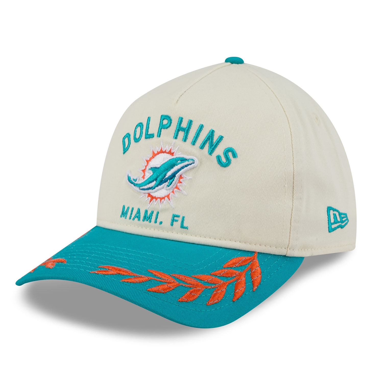 Miami Dolphins 2025 NFL Draft 9TWENTY A-Frame Adjustable Cap Cream