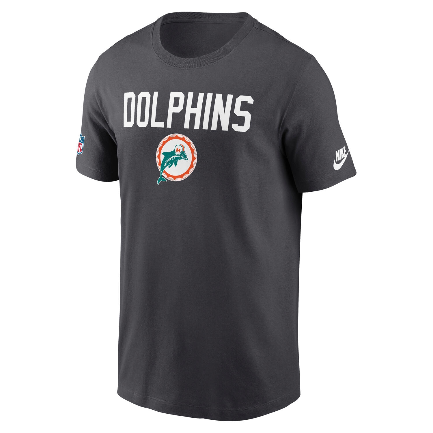 Miami Dolphins 2025 NFL Sideline Throwback Dri-Fit Performance T-Shirt Anthrazit