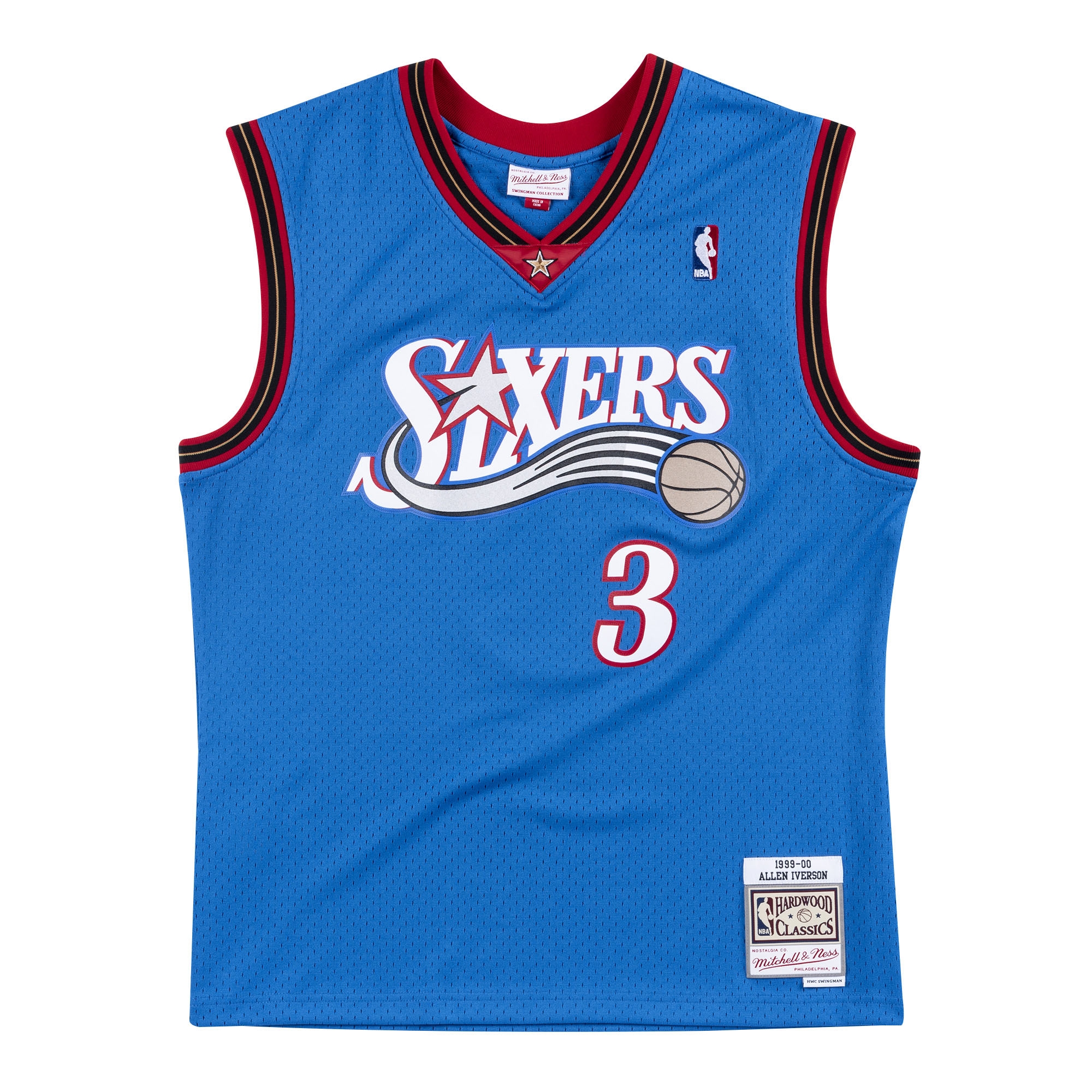Allen Iverson #3 Philadelphia 76ers 1999-00 Mitchell & Ness Swingman NBA Trikot Blau