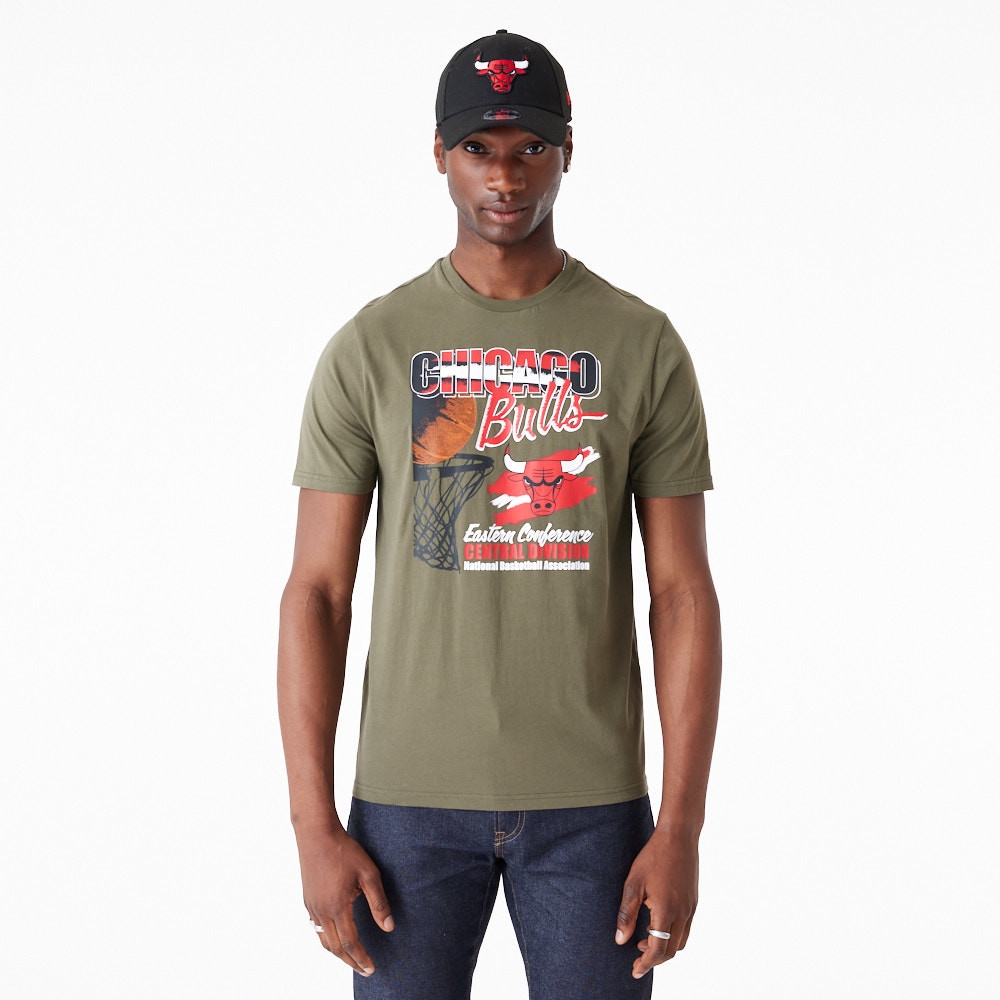Chicago Bulls Player New Era NBA T-Shirt Oliv