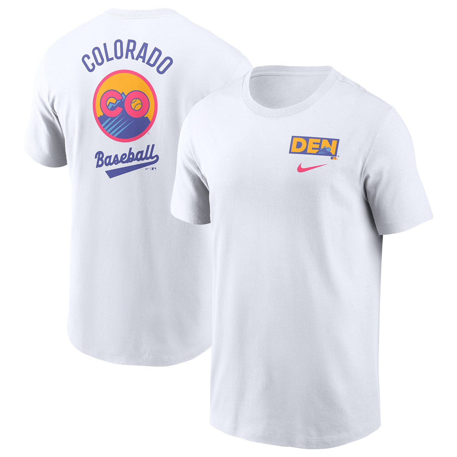 Colorado Rockies City Connect 2-Hit Nike Cotton T-Shirt Weiß
