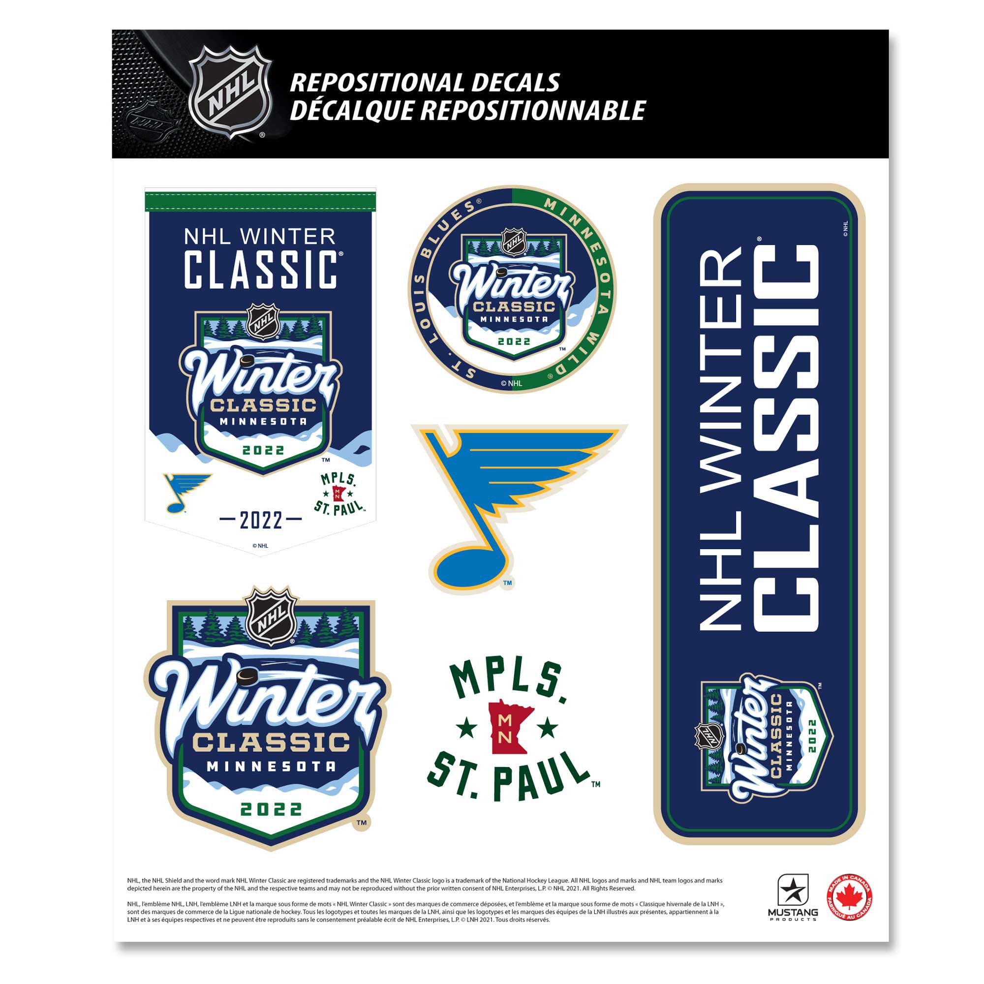 2022 NHL Winter Classic Deluxe Decals Set (5 Pcs.)