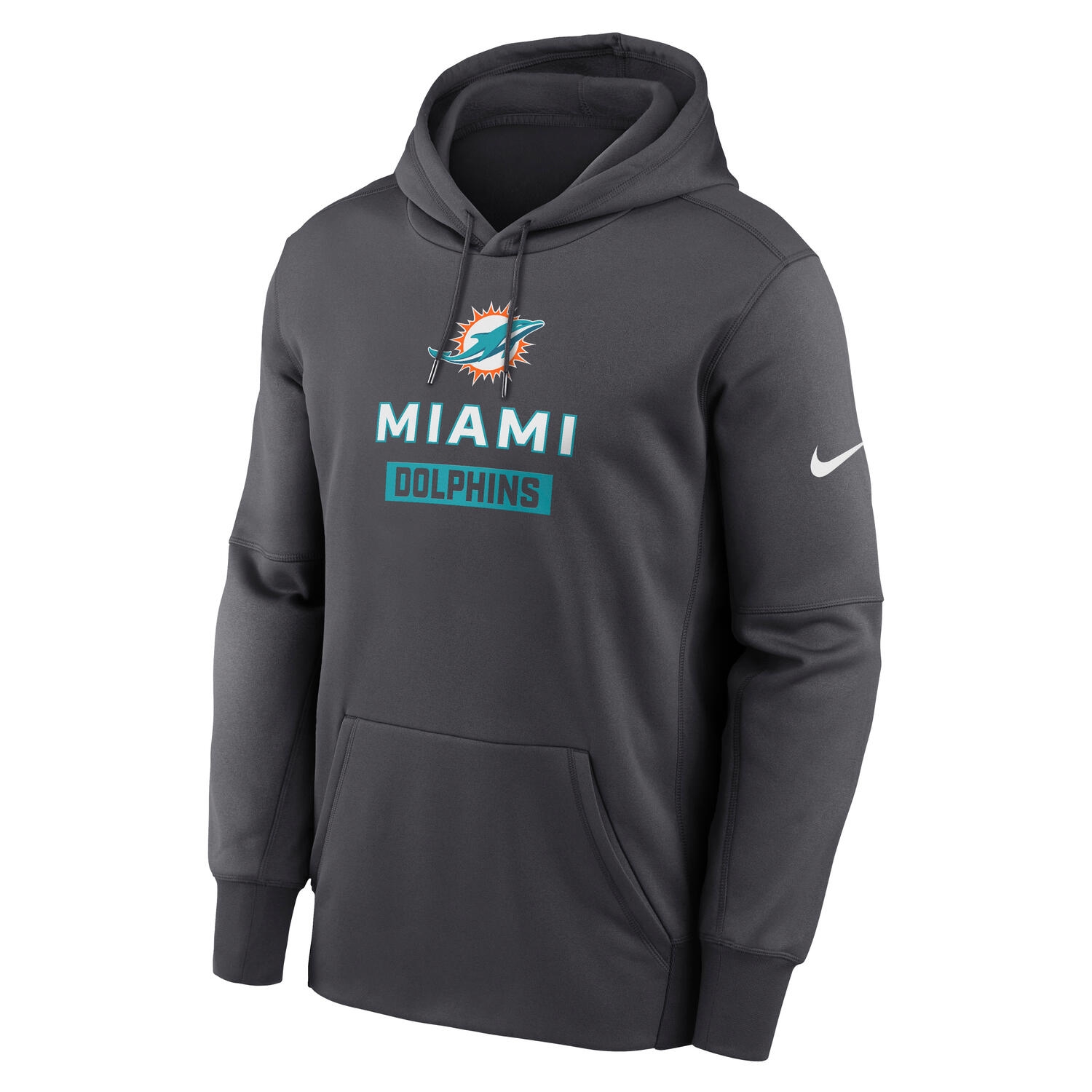 Miami Dolphins Toss Sweep Therma-FIT NFL Hoodie Dunkelgrau