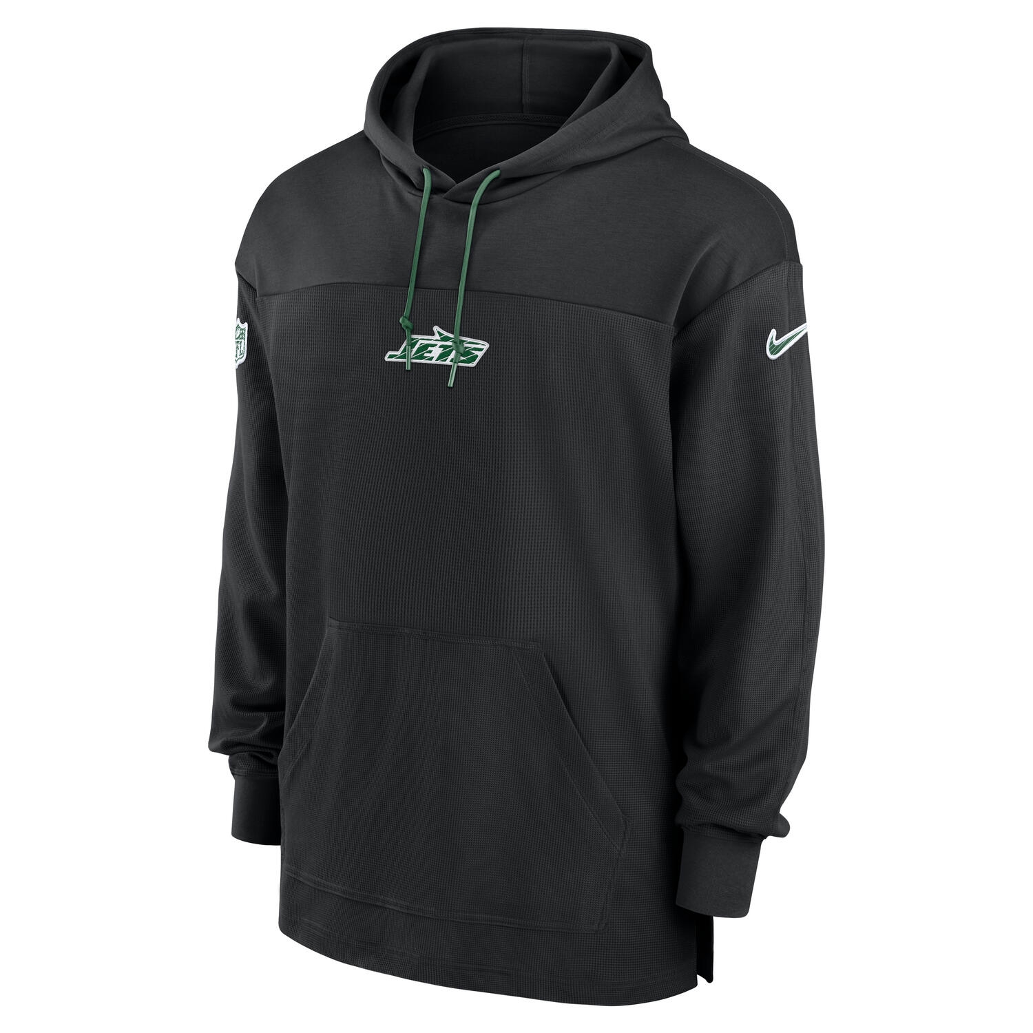 New York Jets 2024 NFL On-Field Sideline Nike Jersey Hoodie Schwarz