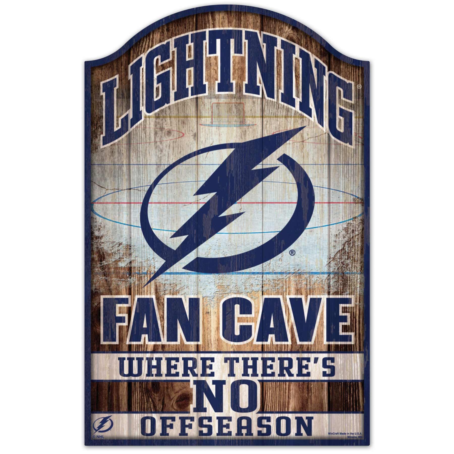 Tampa Bay Lightning WinCraft NHL Fan Cave Wood Sign
