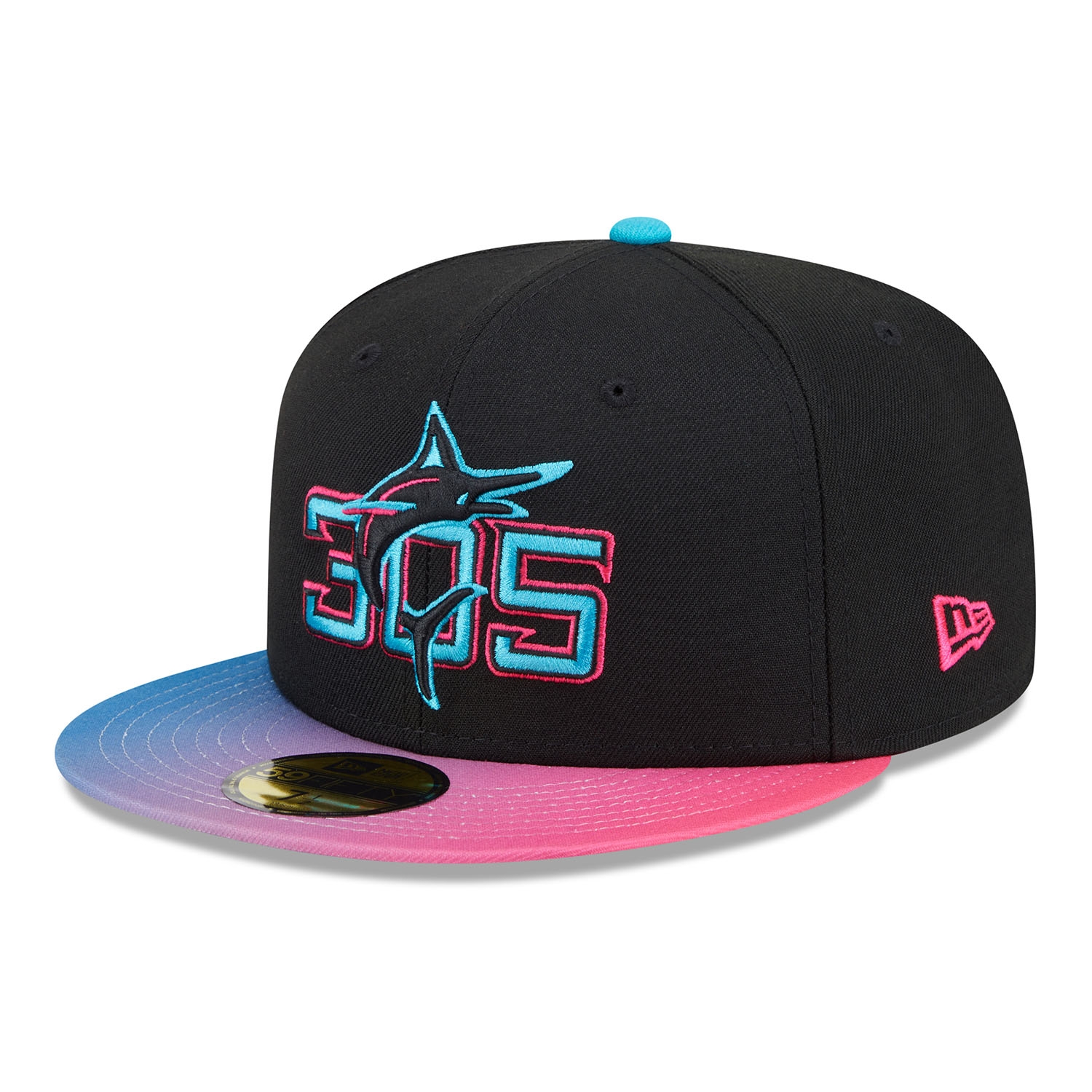 Miami Marlins MLB Authentic City Connect 59FIFTY Fitted Cap Schwarz