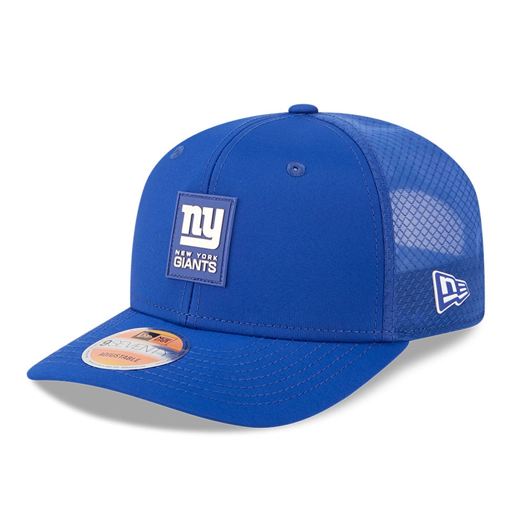 New York Giants 2025 NFL On-Field Sideline 9SEVENTY Trucker Snapback Cap Blue