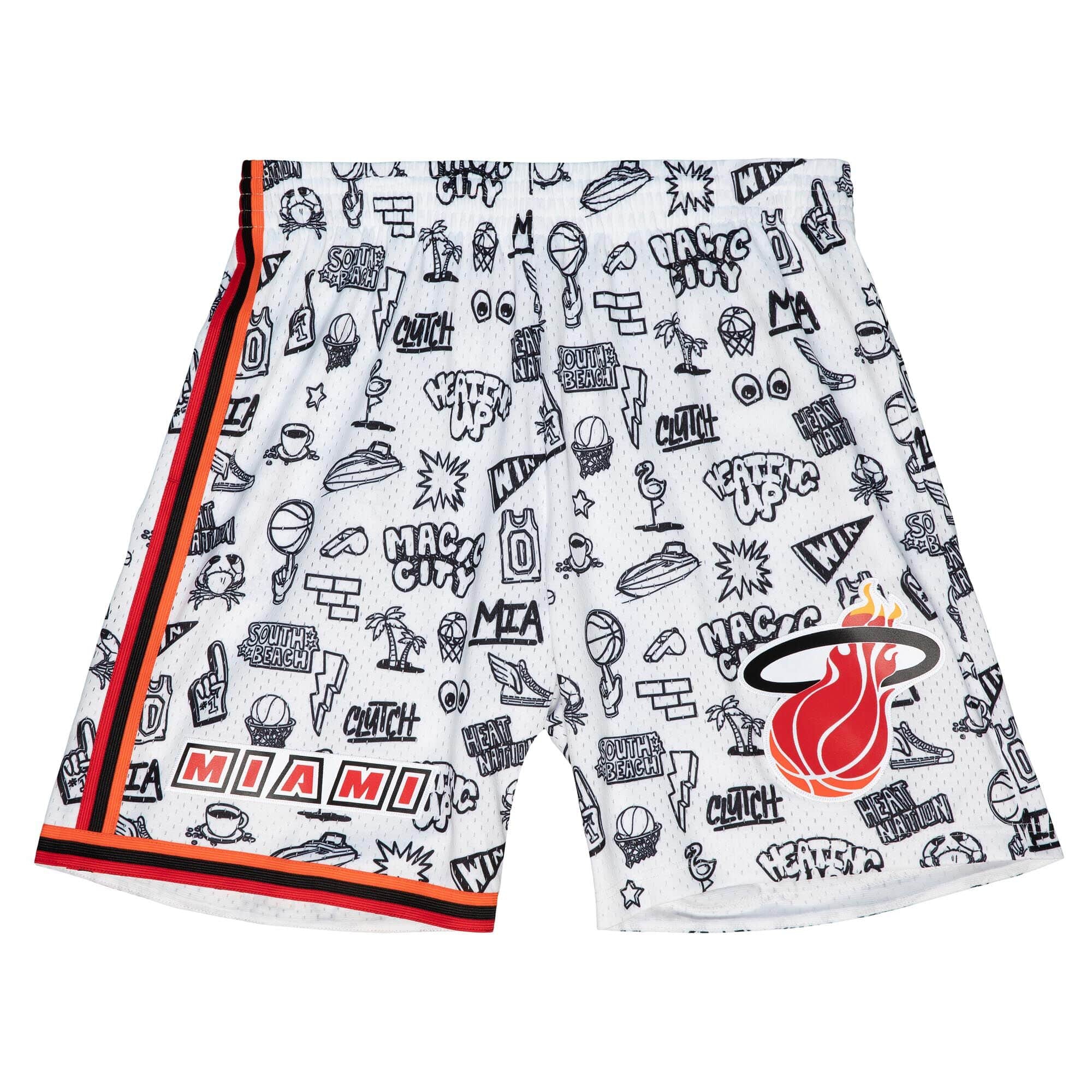 Miami Heat Doodle Mitchell & Ness Swingman NBA Shorts