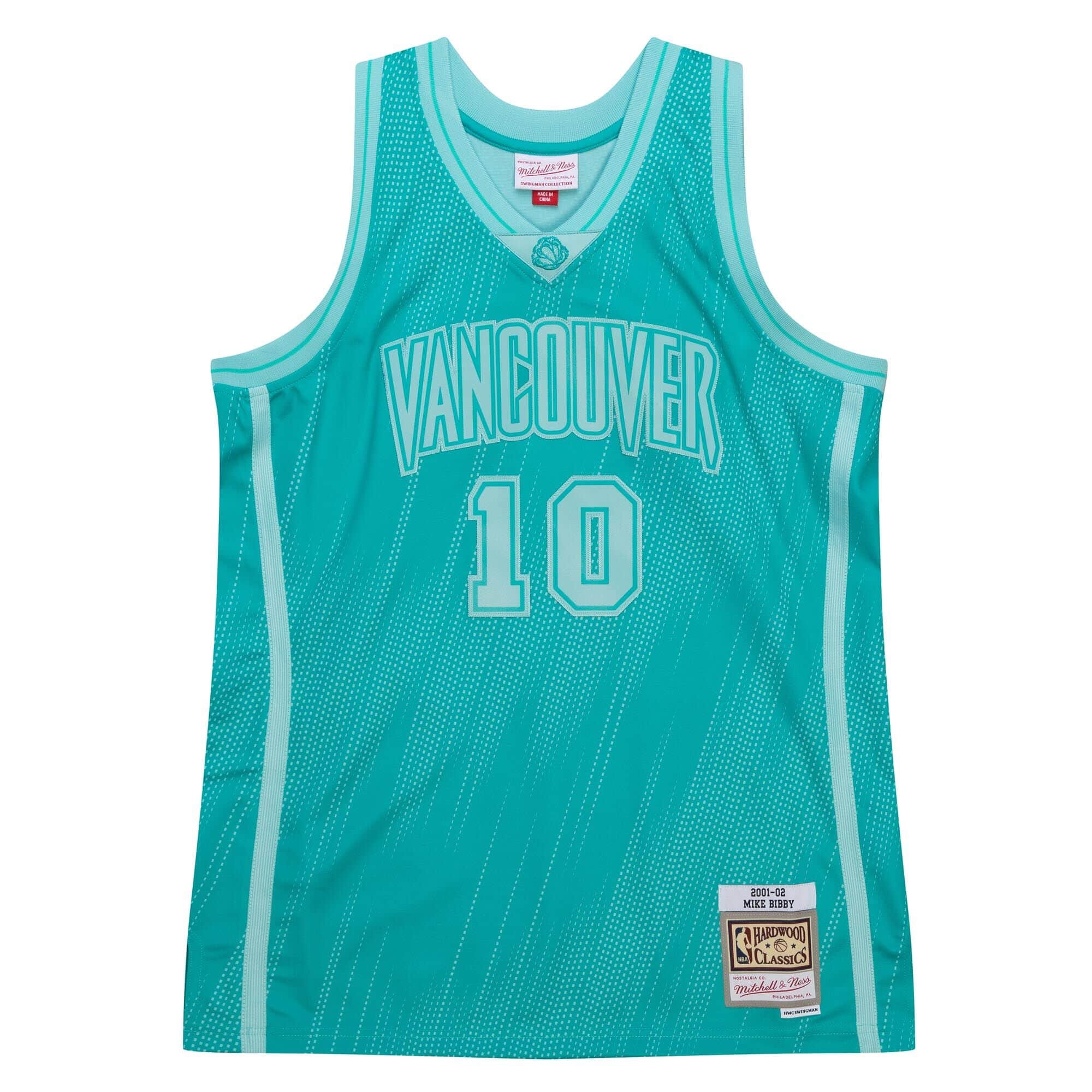 Mike Bibby #10 Vancouver Grizzlies Monochrome Mitchell & Ness Swingman NBA Jersey Teal