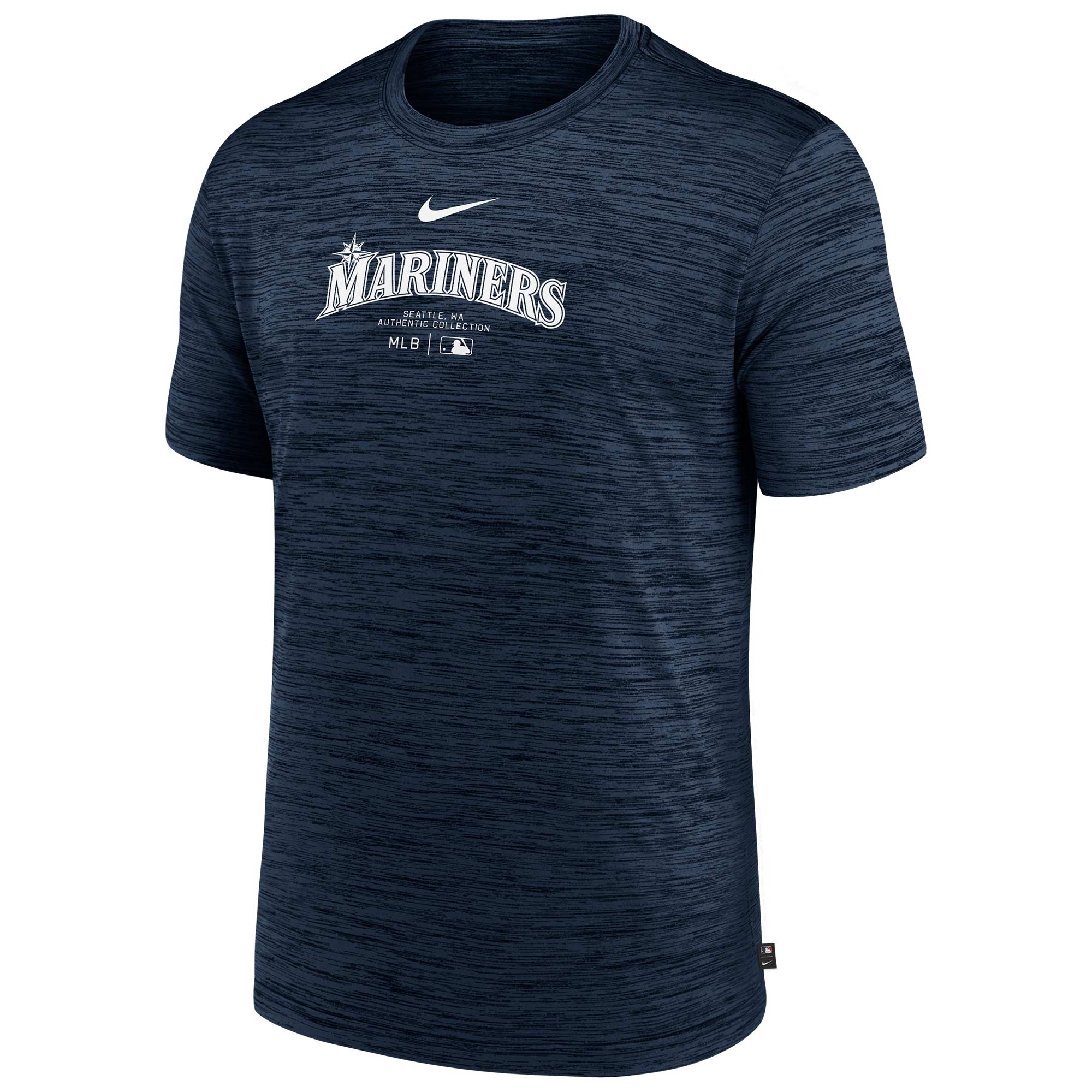 Seattle Mariners 2024 MLB Authentic Practice Nike Velocity T-Shirt Navy