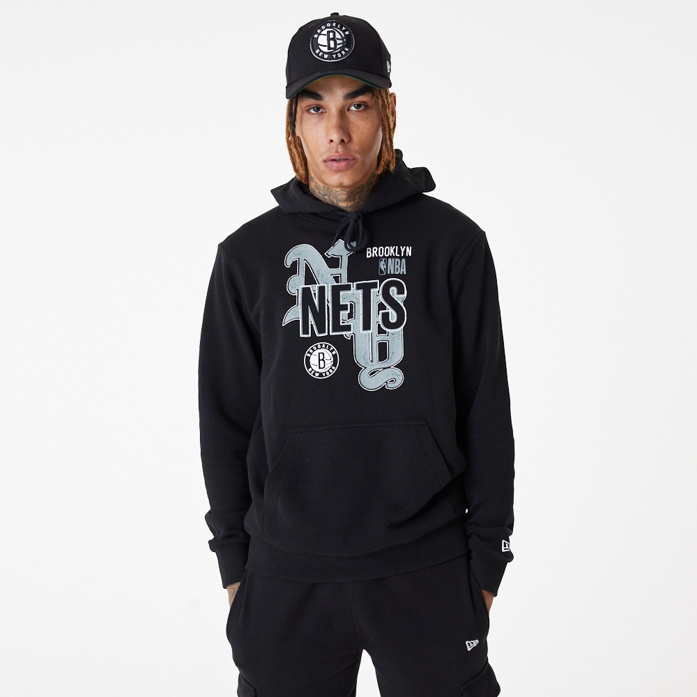Brooklyn Nets Team Graphic New Era NBA Hoodie Schwarz