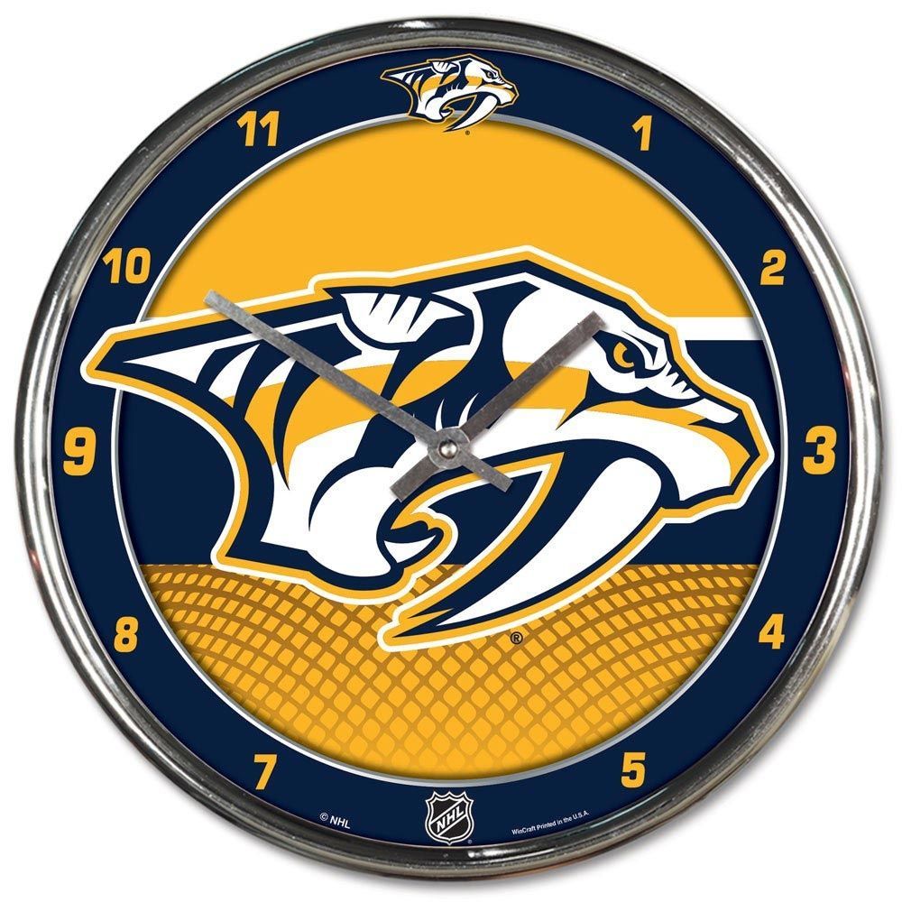 Nashville Predators Chrome NHL Wall Clock