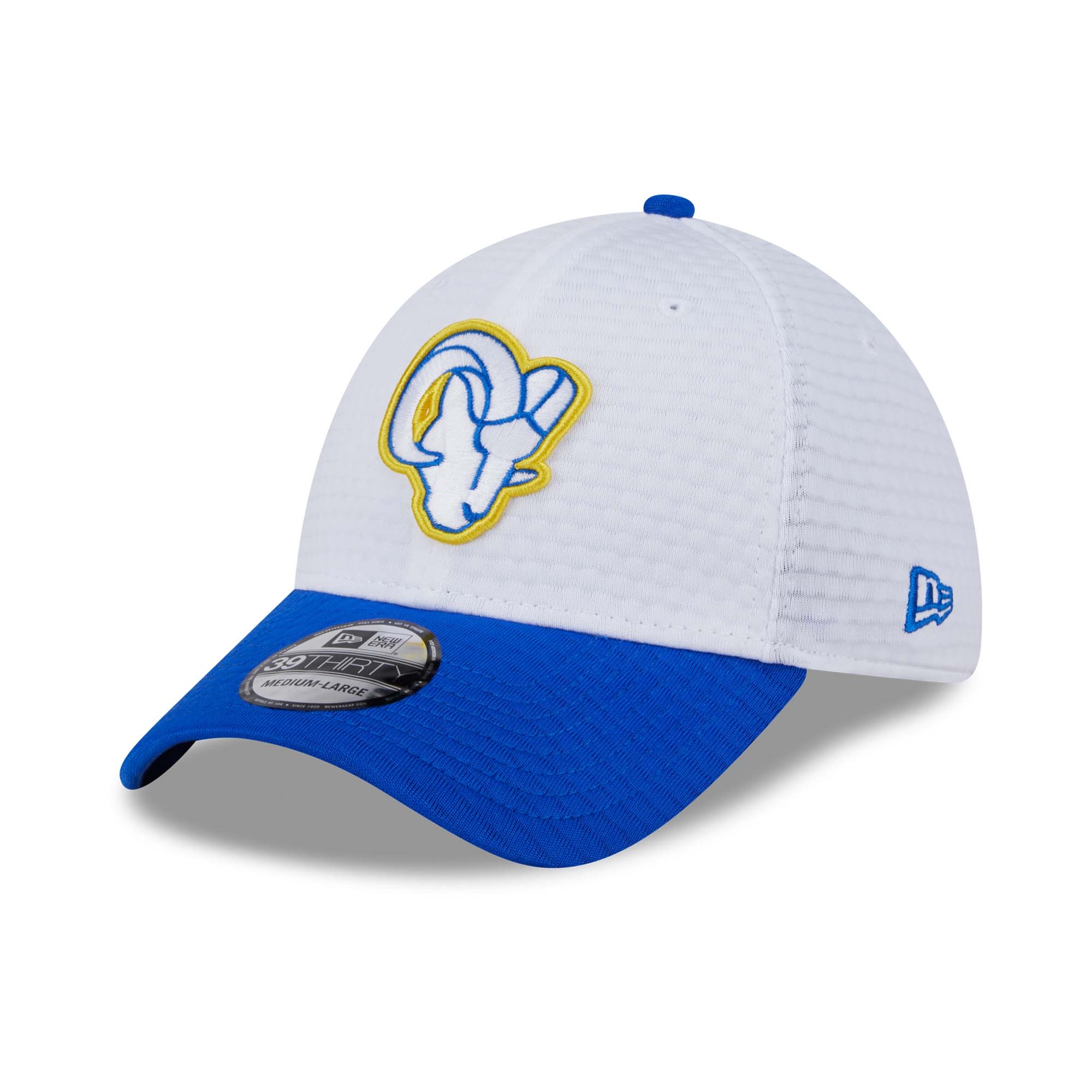 Los Angeles Rams 2024 NFL Training Camp New Era 39THIRTY Flex Cap Weiß