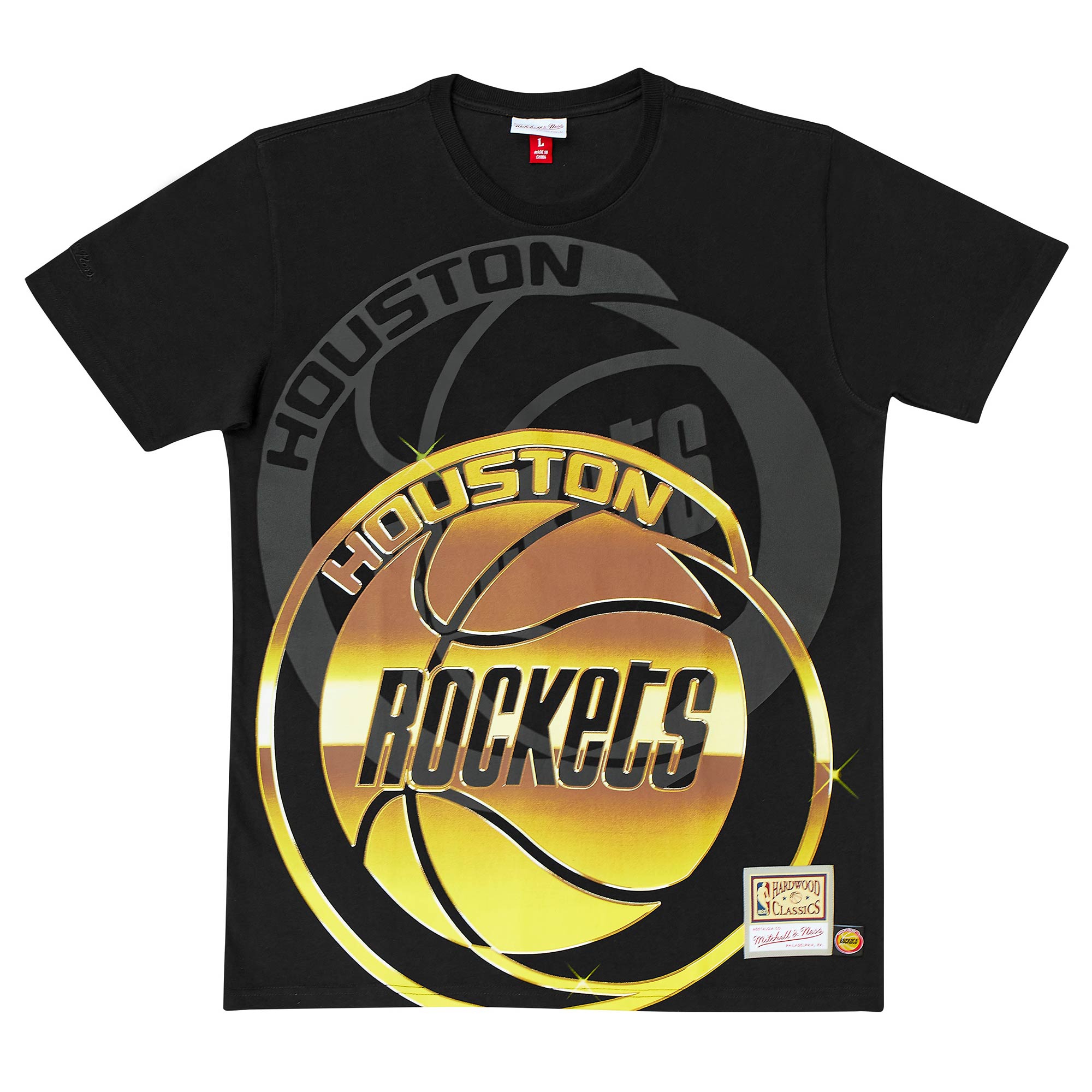 Houston Rockets Big Face 4.0 Heavyweight Mitchell & Ness NBA T-Shirt Black