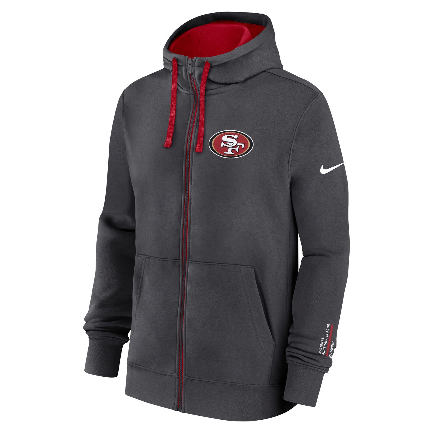 San Francisco 49ers Playbook NFL Full-Zip Fleece Hoodie Anthrazit