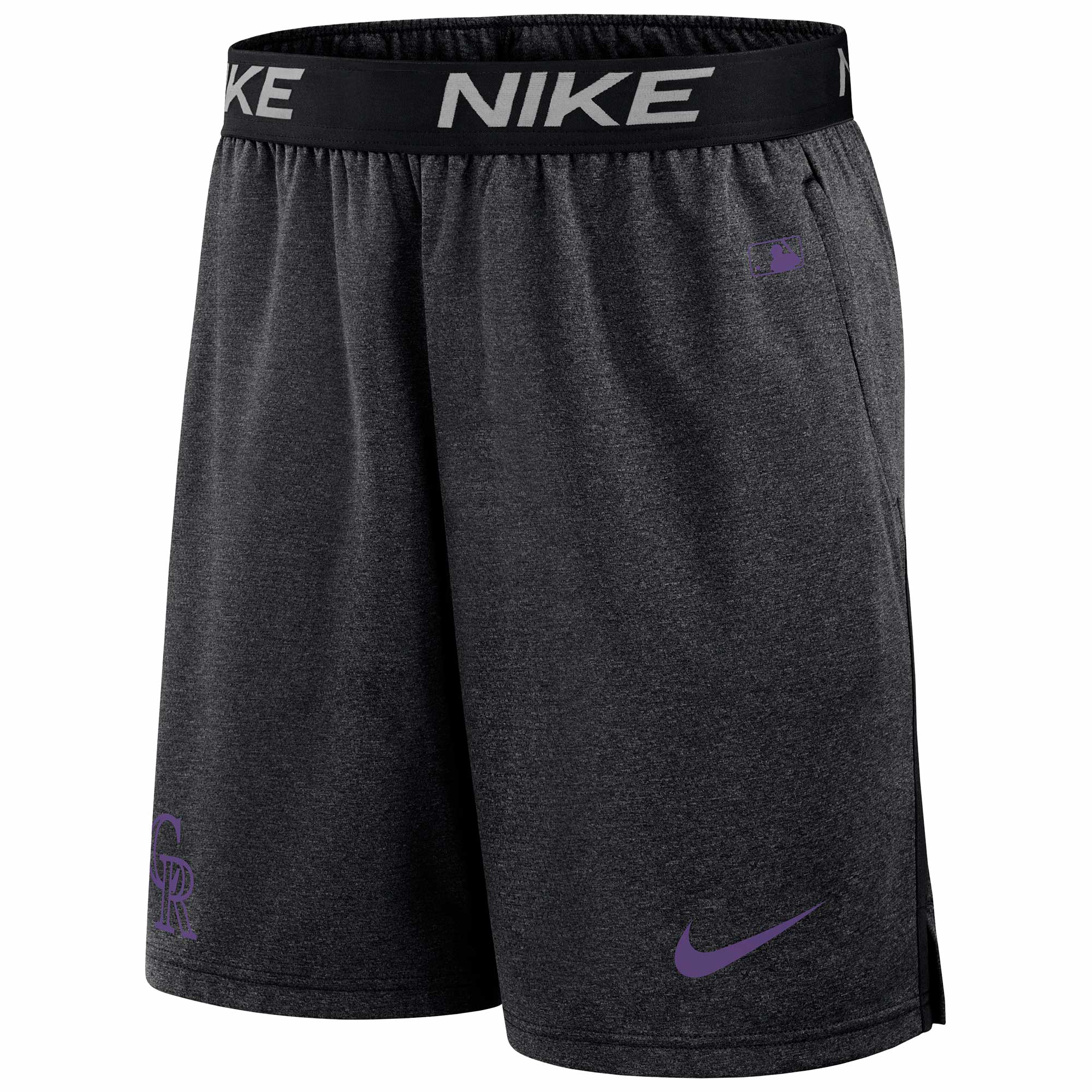 Colorado Rockies 2024 MLB Authentic Practice Nike Dri-FIT Shorts Dunkelgrau