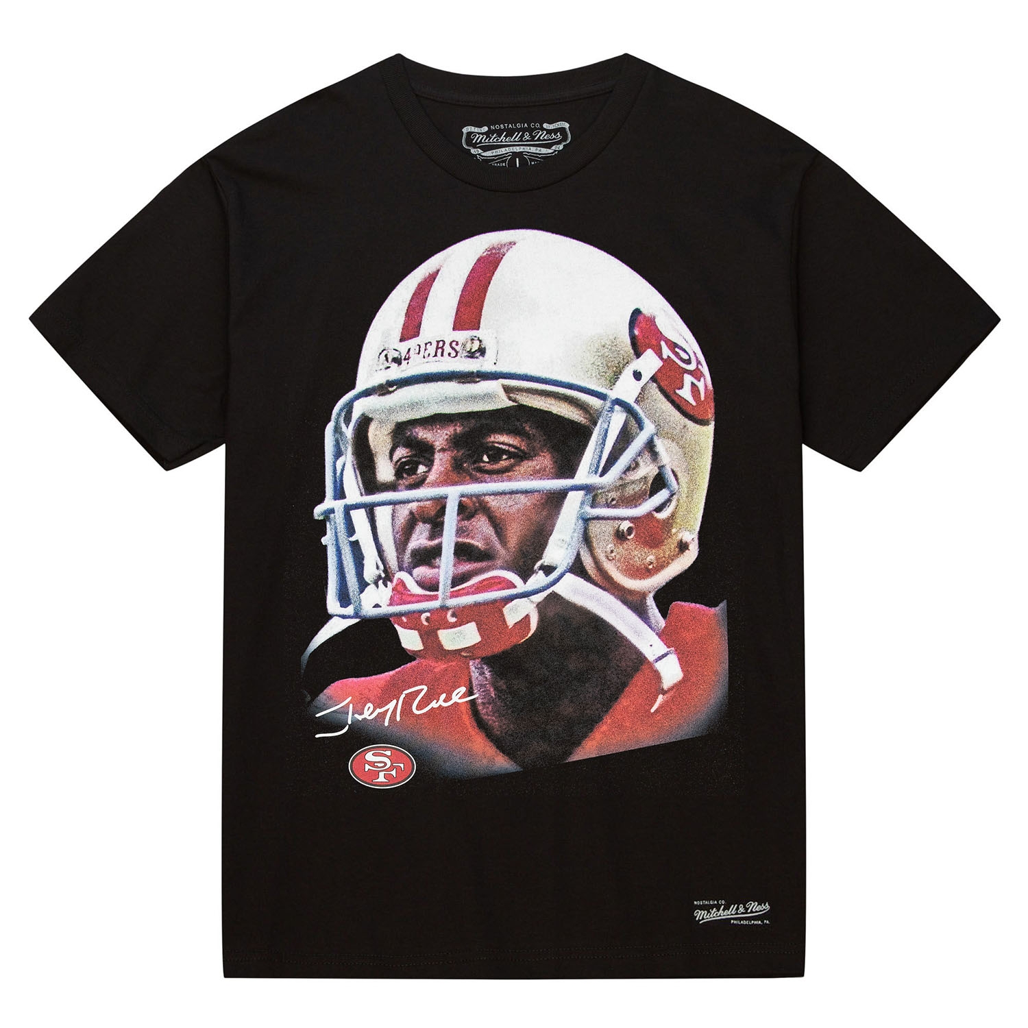 Jerry Rice Mitchell & Ness Real Big Face NFL Tee Schwarz