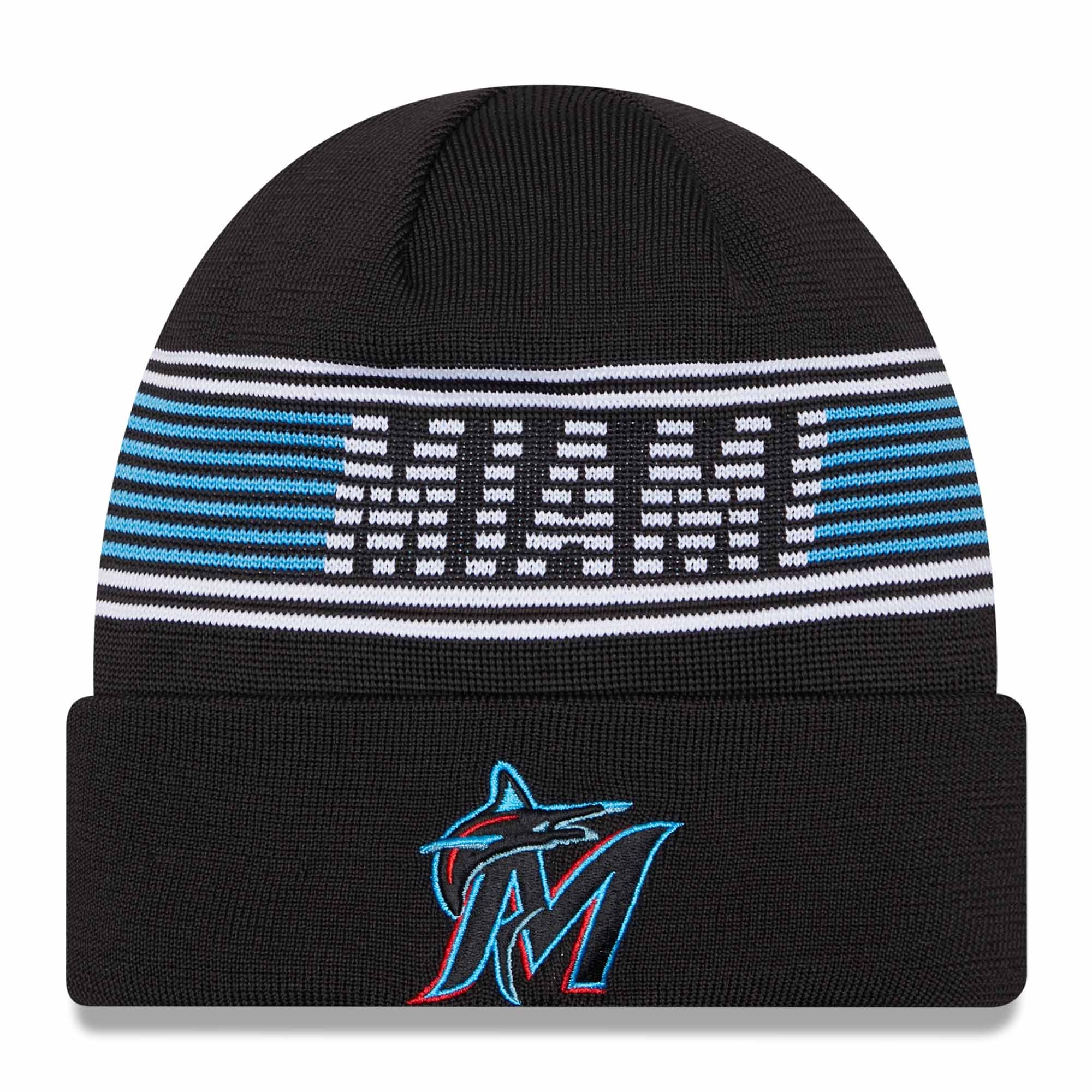 Miami Marlins Authentic 2024 MLB Clubhouse New Era Beanie Knit