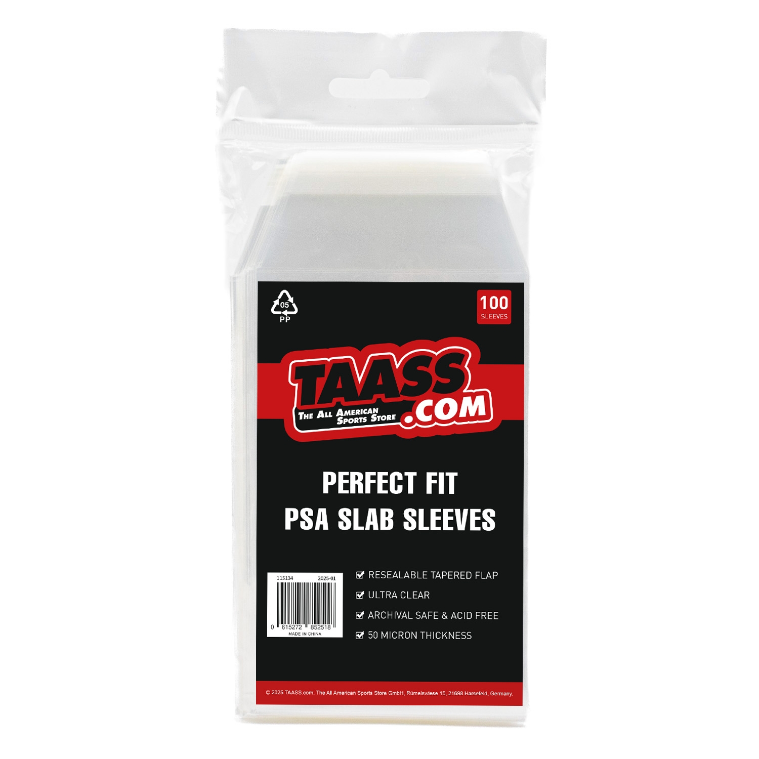 TAASS.com Perfect Fit PSA Slab Sleeves (100/Pack)