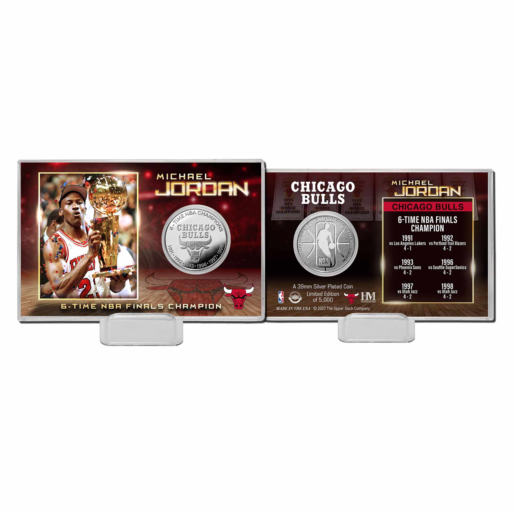 Michael Jordan 6-Time NBA Champion Chicago Bulls Silver Coin Card