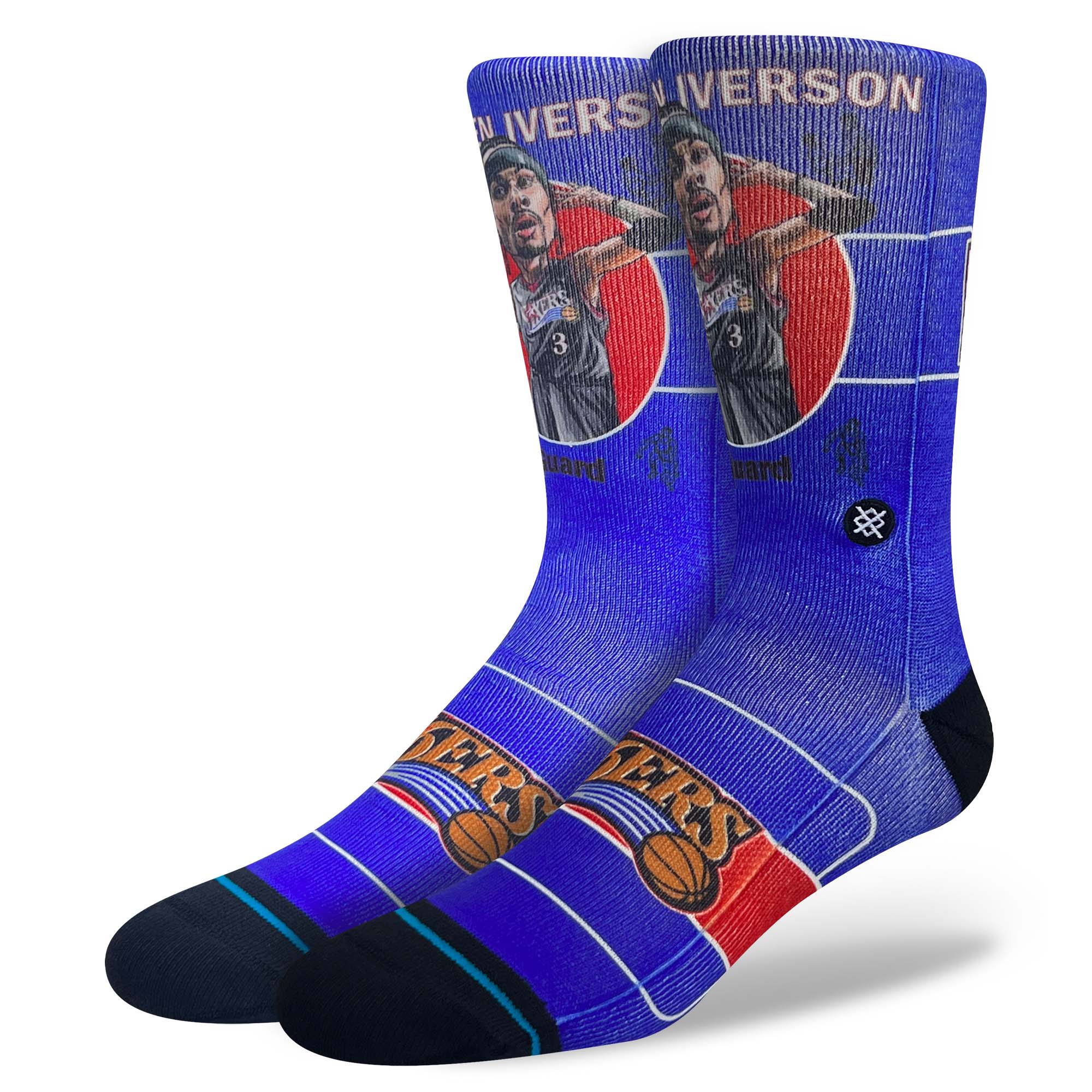 Allen Iverson Philadelphia 76ers Big Head Stance Crew Socks