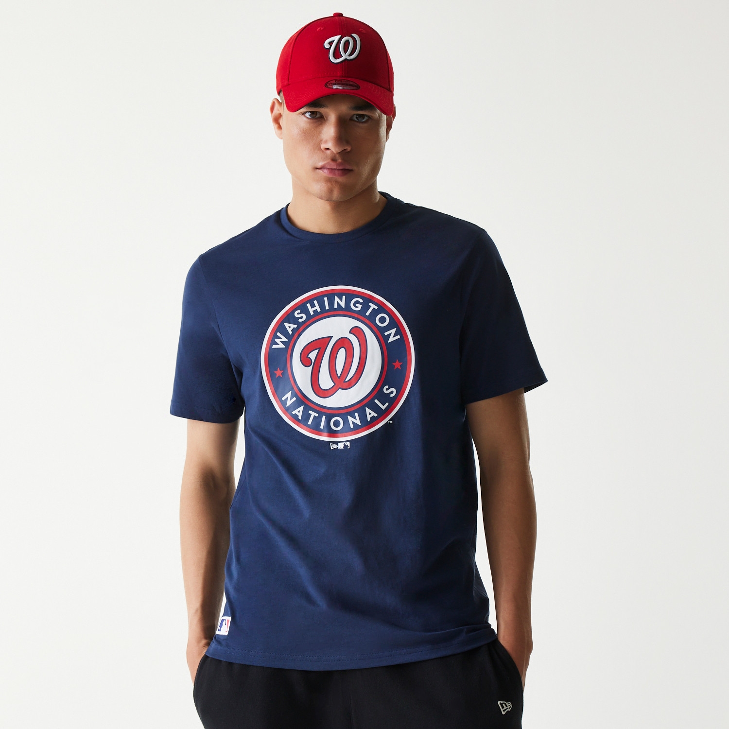 Washington Nationals Team Logo New Era MLB T-Shirt Navy