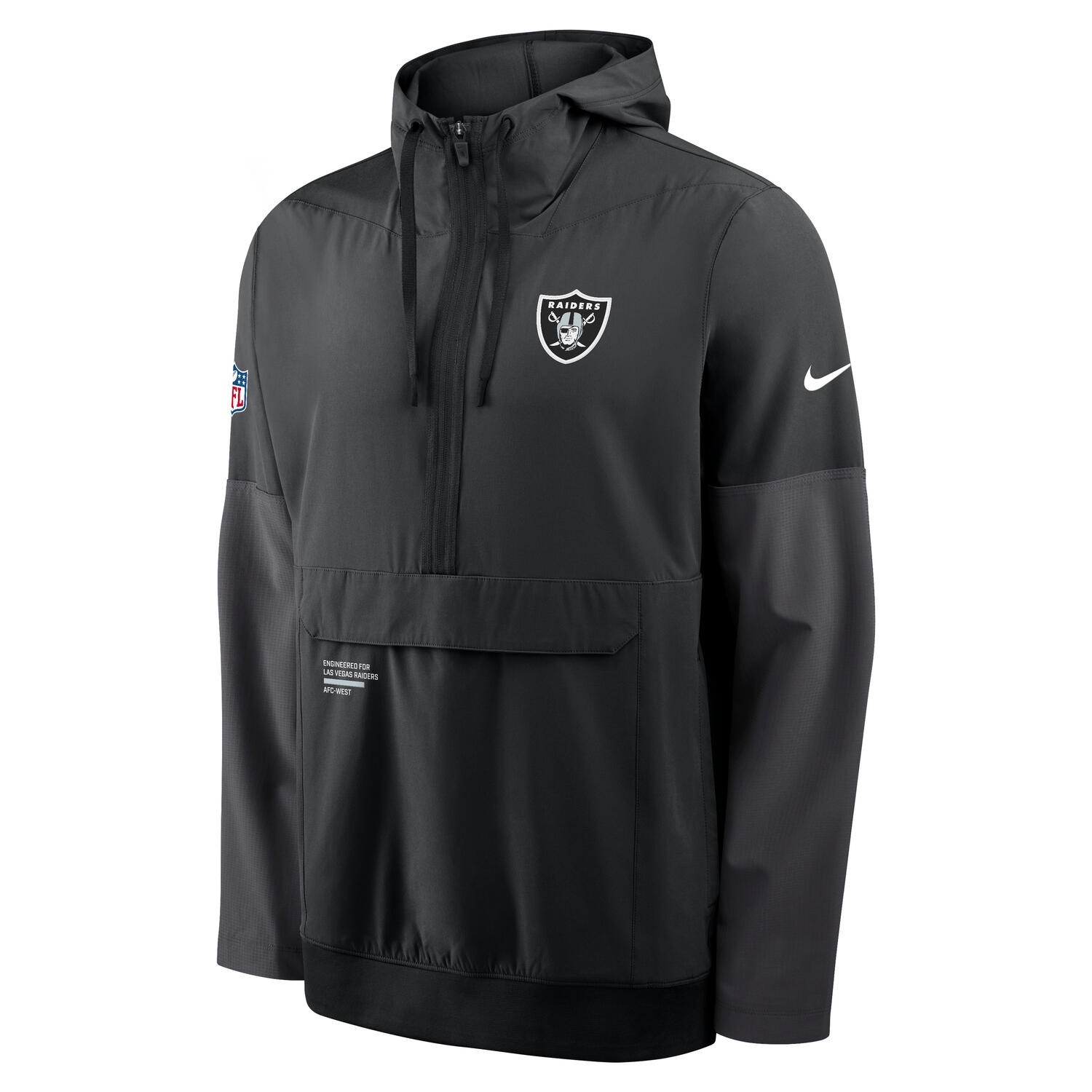 Las Vegas Raiders Nike Sideline Half-Zip Anorak NFL Jacke Schwarz