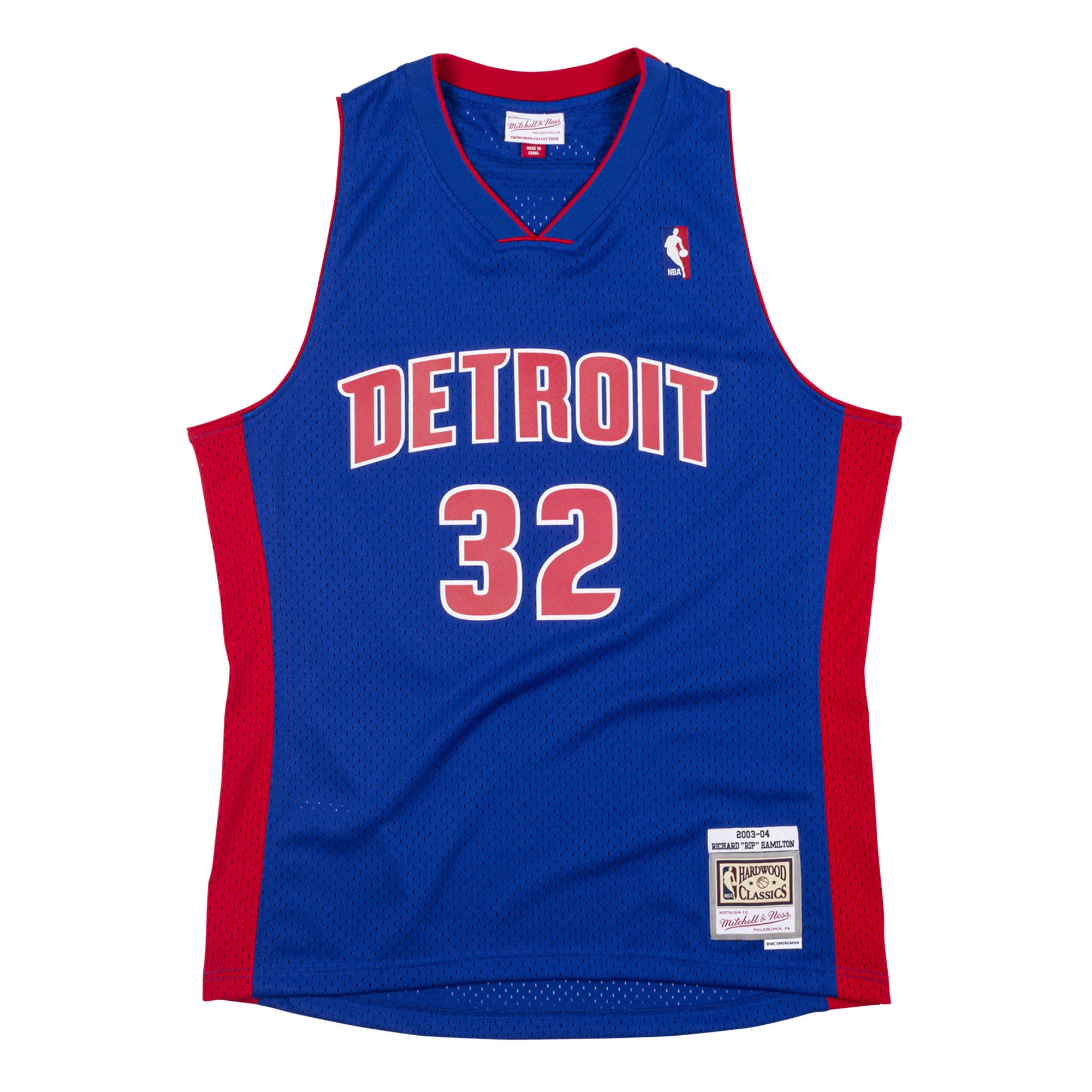 Rip Hamilton #32 Detroit Pistons 2003-04 Mitchell & Ness Swingman NBA Trikot Blau