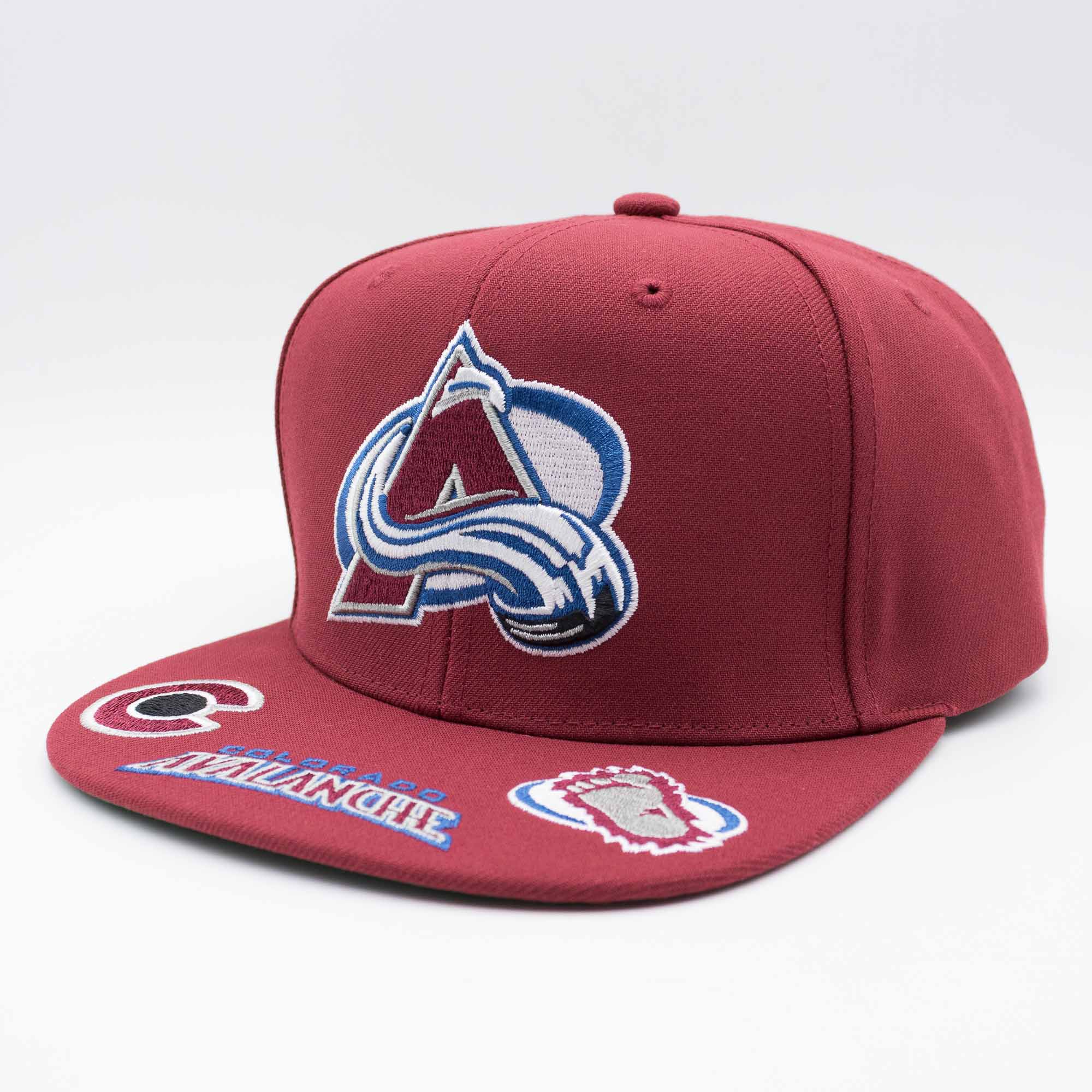 Colorado Avalanche Hat Trick Mitchell & Ness Snapback NHL Cap Burgunder