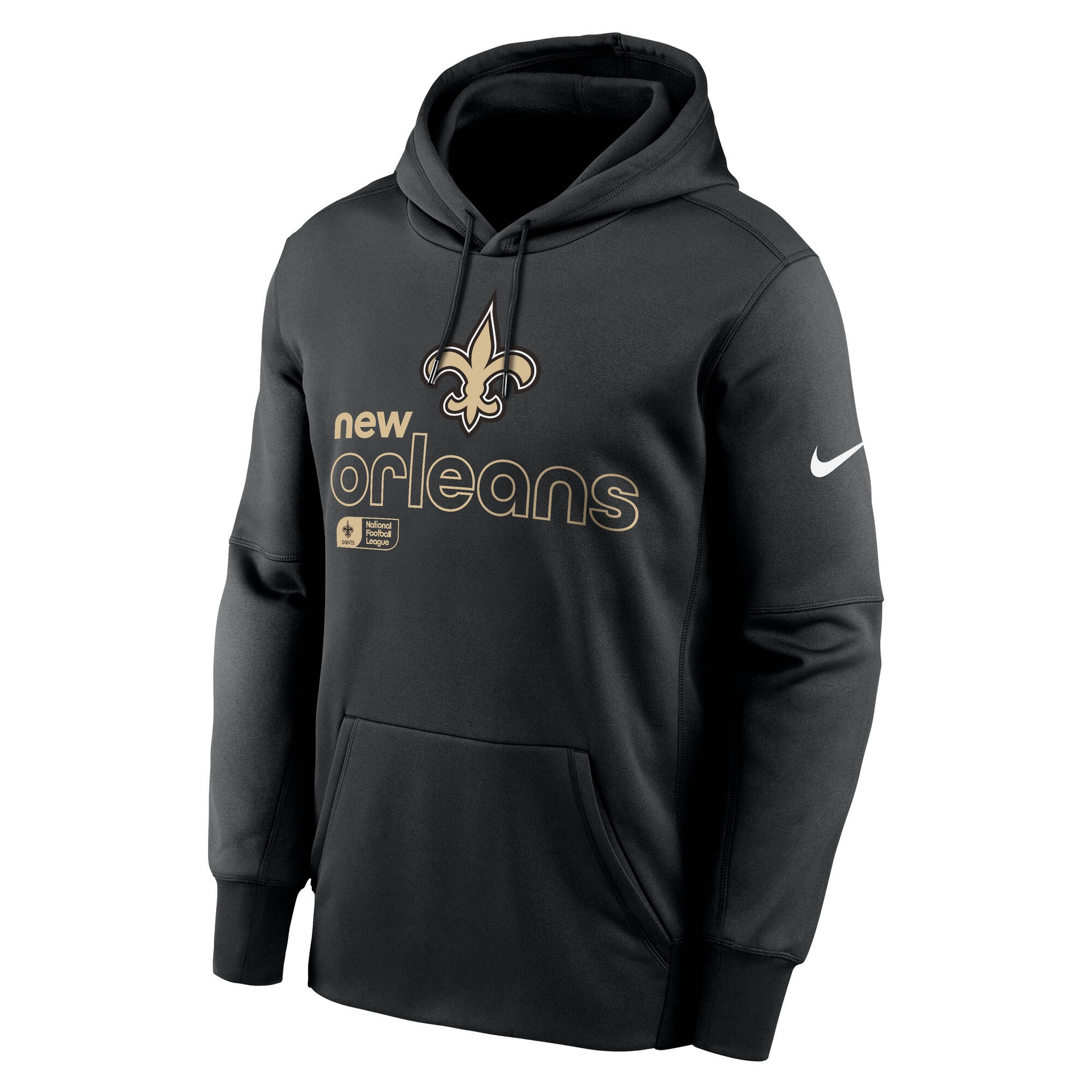 New Orleans Saints Peformance Nike Therma-FIT NFL Hoodie Schwarz