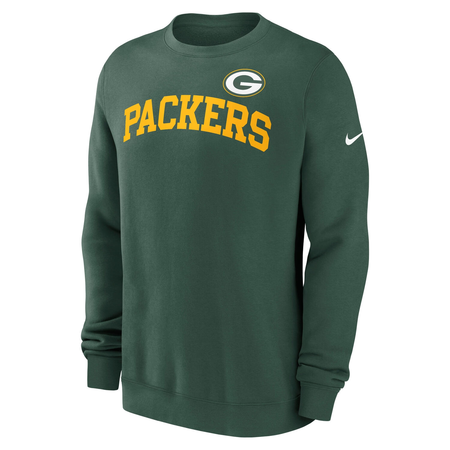 Green Bay Packers Wordmark Nike Club Pullover Crew Grün