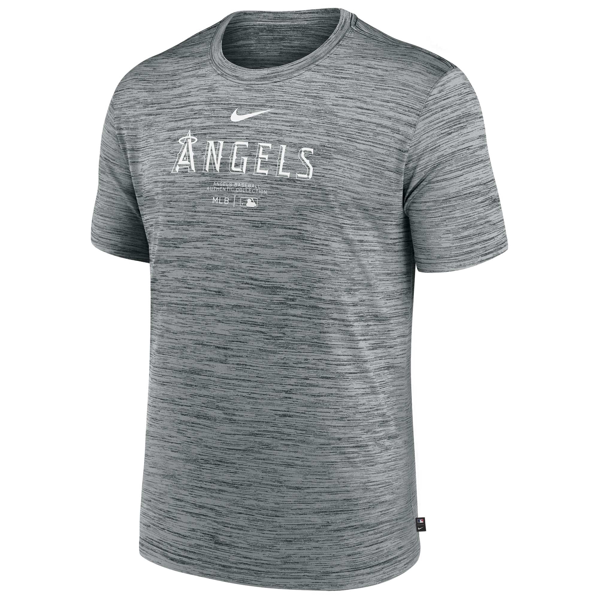 Los Angeles Angels 2024 MLB Authentic Practice Nike Velocity T-Shirt Grau